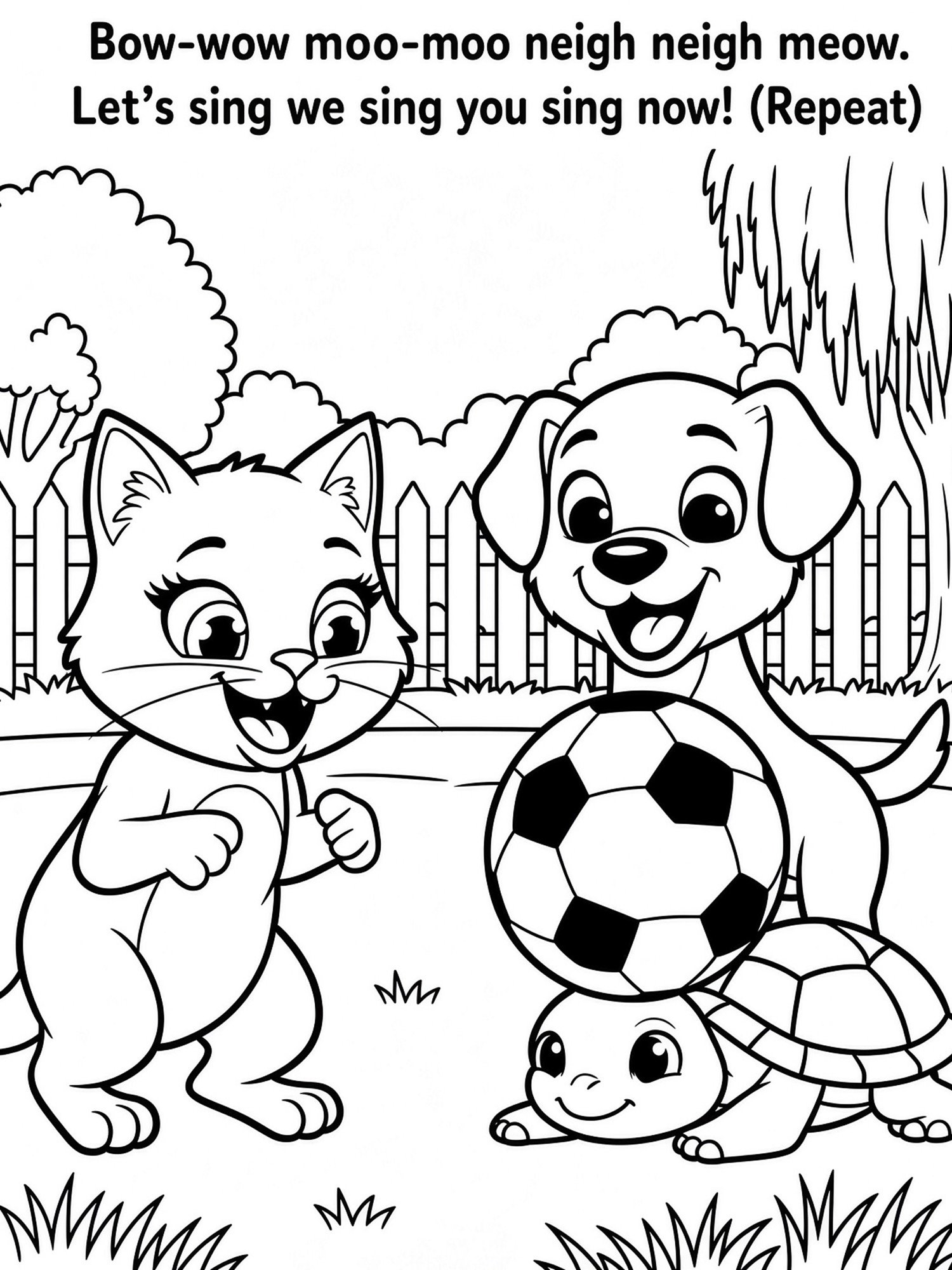 Sing A Rhyme Time 30 Page Farm Animal Cartoon Nursery Rhyme Coloring Page Bundle with Song Lyrics Printed on Each Page | Variety Pack for All Ages | Instant Digital Download | Printable PDF Format product image (9)