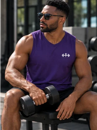His House Performance V-Neck Muscle Tank - Purple by His House