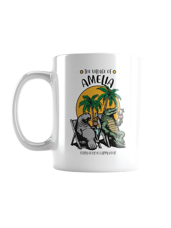 The Village of Amelia TV Florida USA Fun Manatee Alligator Design Coffee Mug product image (3)