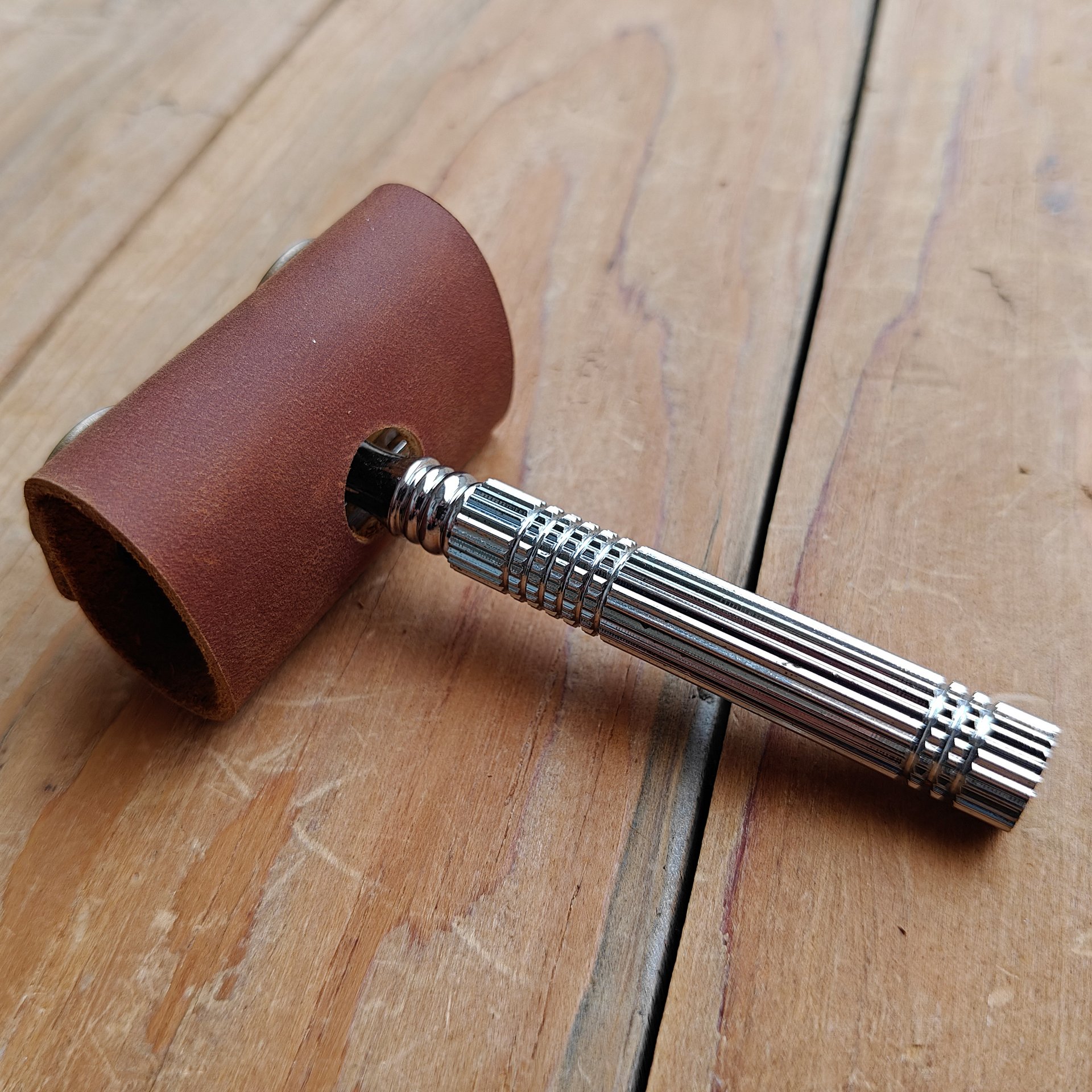 MEEBOY 2 PCS Handmade leather Double Satety Edge Razor Head Protective Sheath For men product image (6)