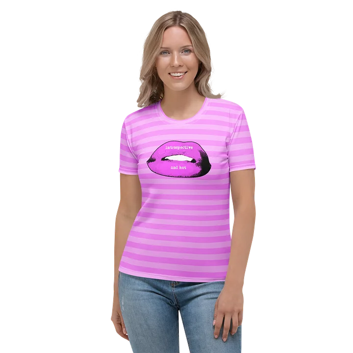 Pink Stripped Lips Designer Tee product image (1)