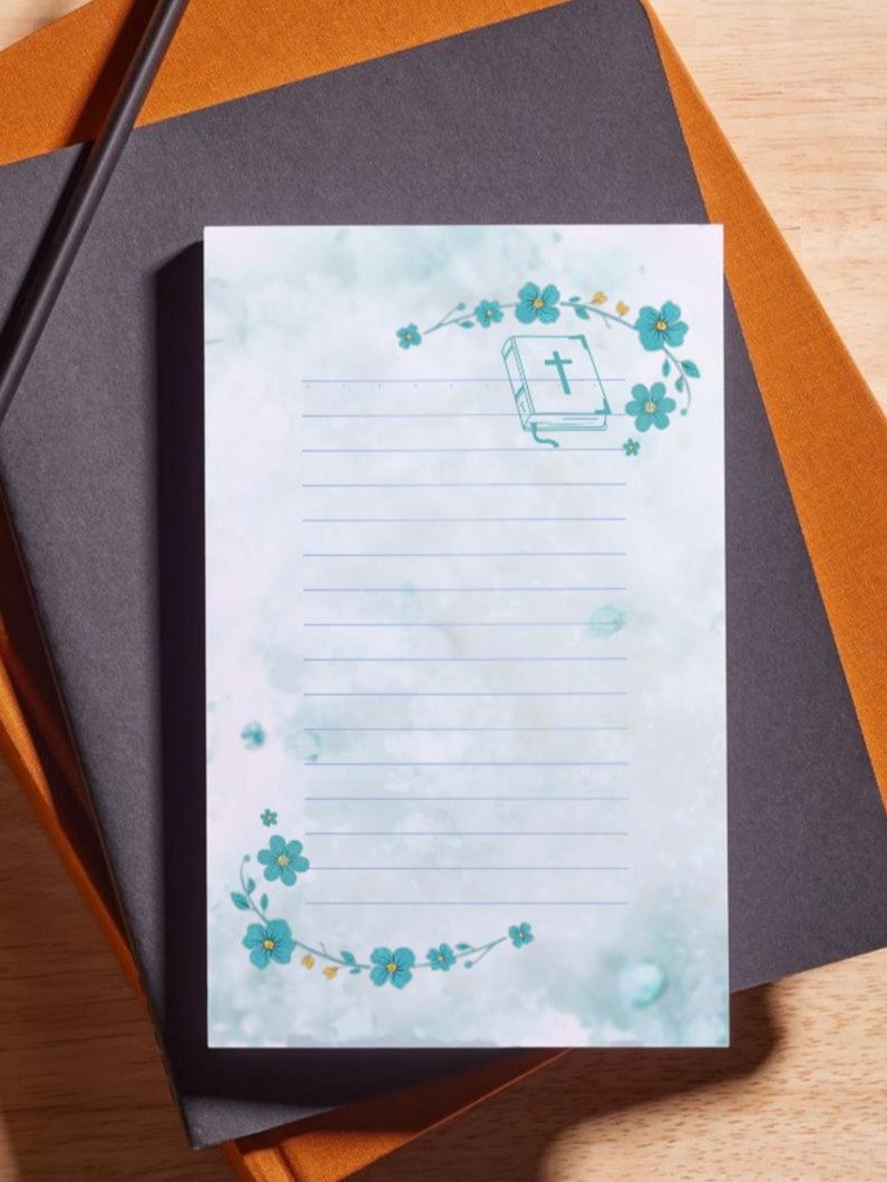 Blue Floral Christian Stationery Set (7 Designs) product image (11)