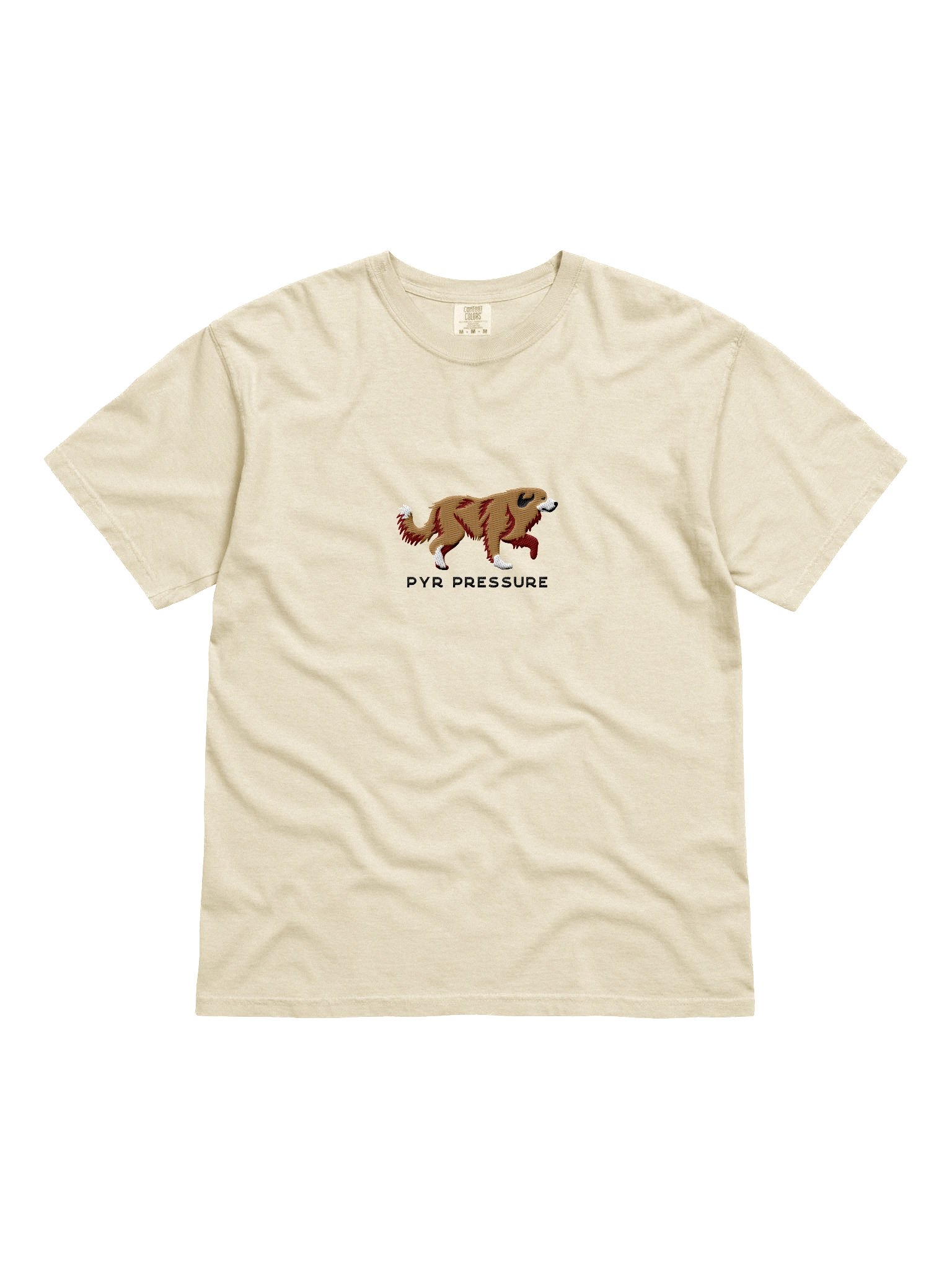 Pyr Pressure T-Shirt(Embroidered) of a Great Pyrenees(Brown) product image (4)