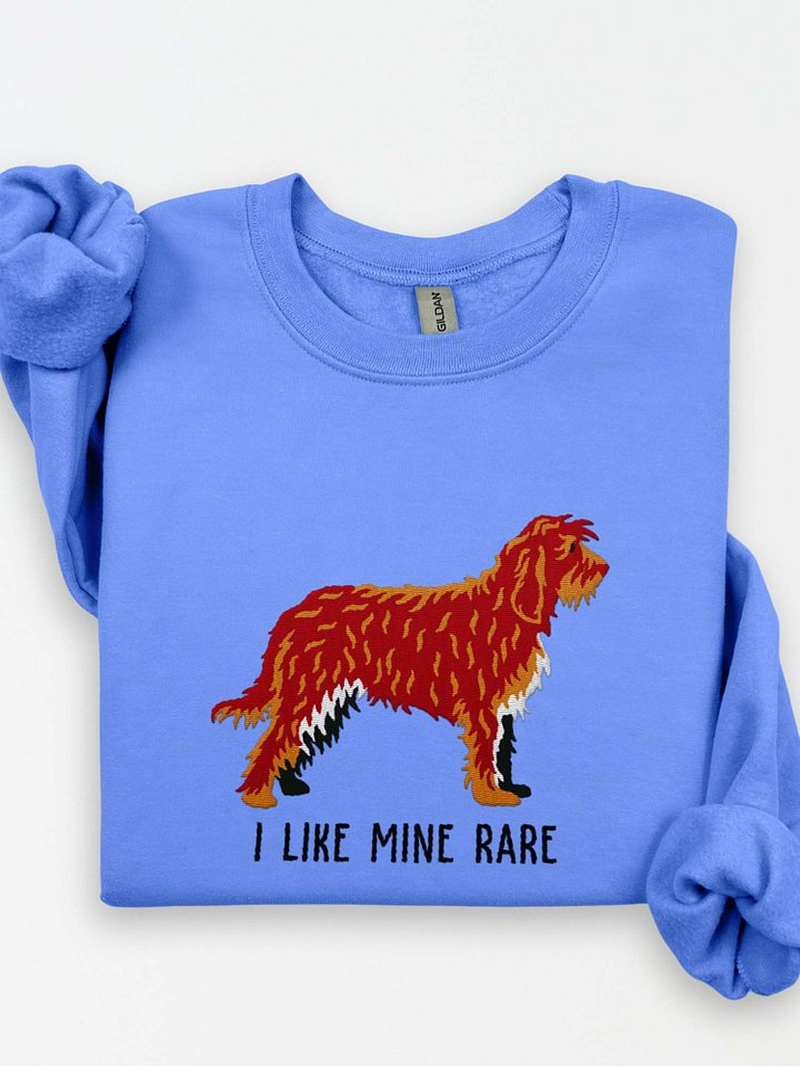 I Like Mine Rare Sweatshirt (Embroidered) of an Otterhound(Chocolate) product image (1)