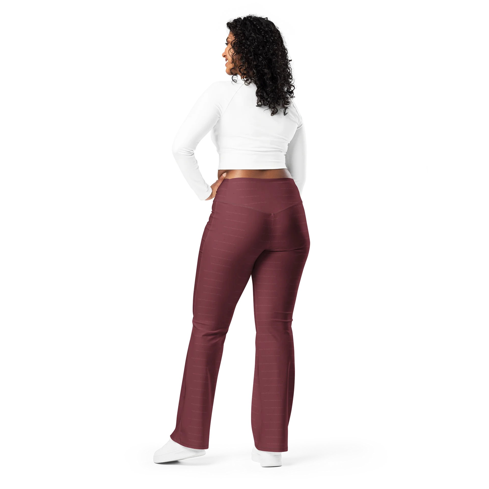 Flare Leggings — Women Who Lift (Burgundy) product image (5)