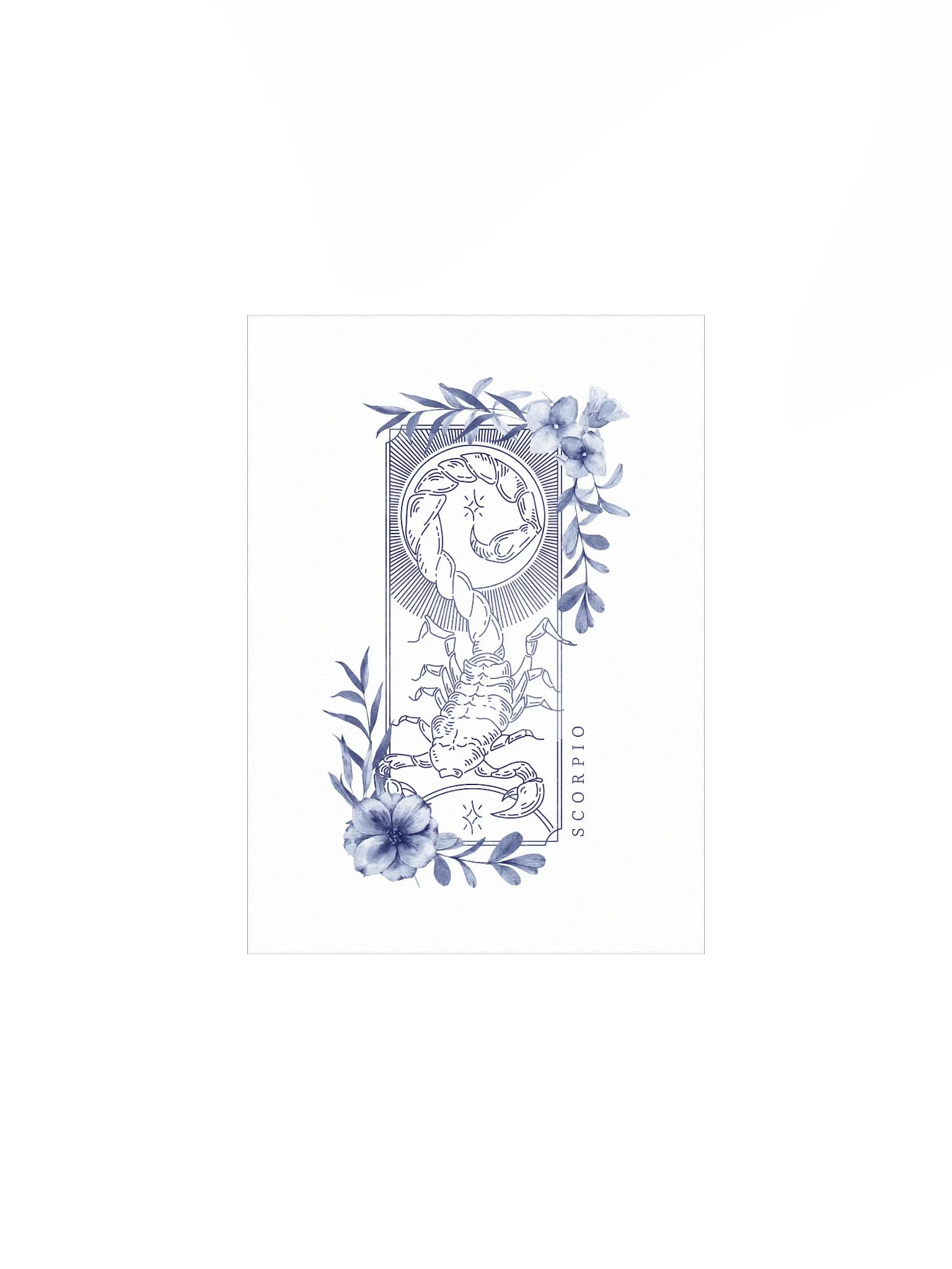 Scorpio Blue Line Art Zodiac Print product image (3)