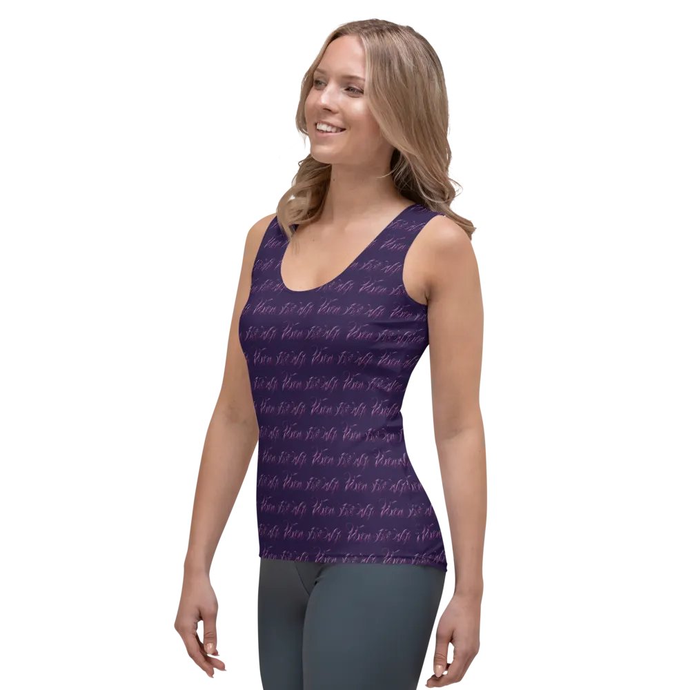 Purple Passion Vixen Hotwife Print Fitted Tank Top product image (3)
