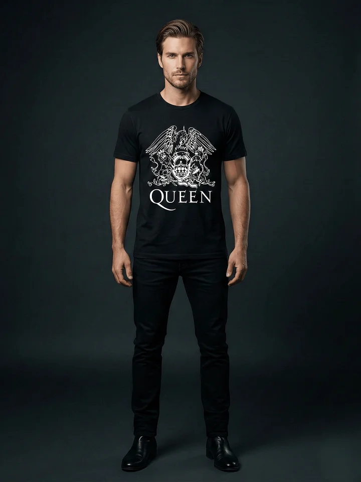 Queen Crest T-Shirt | Freddie Mercury Royal Heraldic Logo Graphic Tee | Classic Rock Collector Band Shirt product image (1)