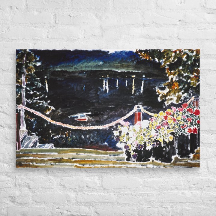 Nightview from Camano (1987) on canvas (26" x 40") product image (2)