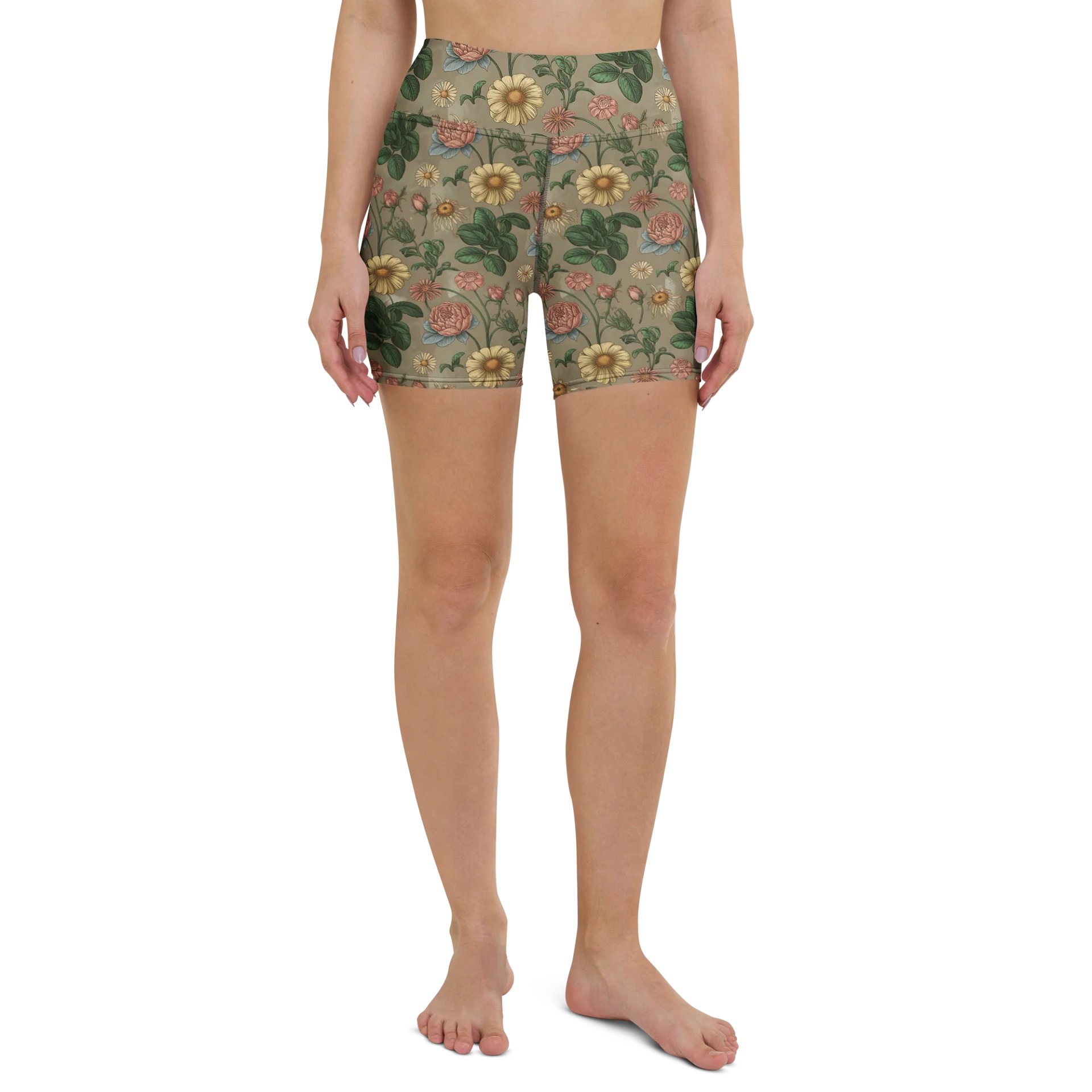 Women’s Floral Yoga Shorts – High-Waisted Non-See-Through Activewear product image (2)