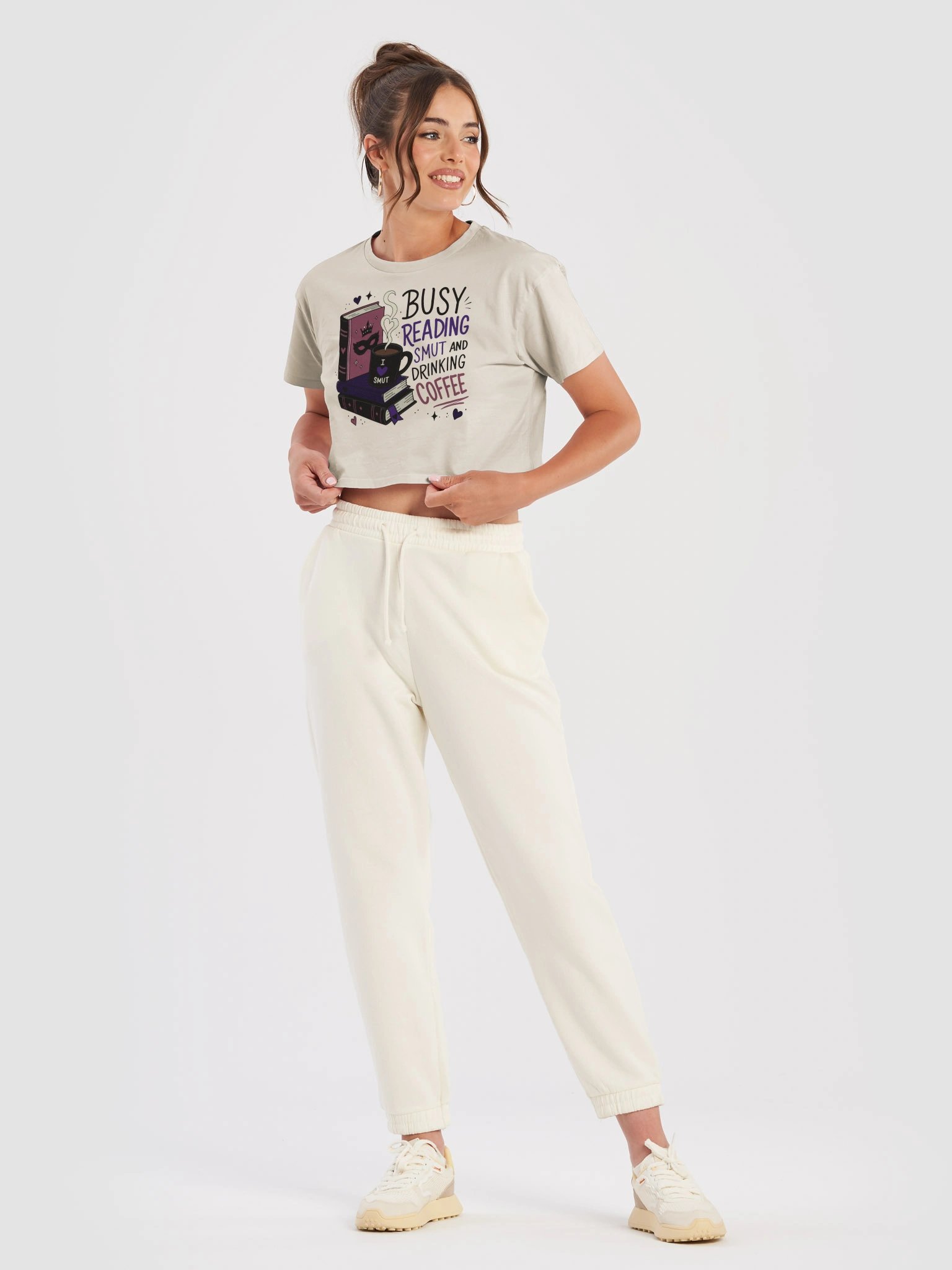 Busy Reading Smut and Drinking Coffee (Cropped Tee) product image (3)