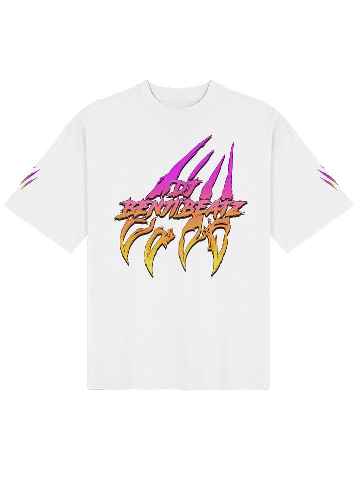 Neon "DJ Benji Beatz Claws Logo with Scratches" Stanley/Stella Unisex Organic Oversized T-Shirt product image (1)
