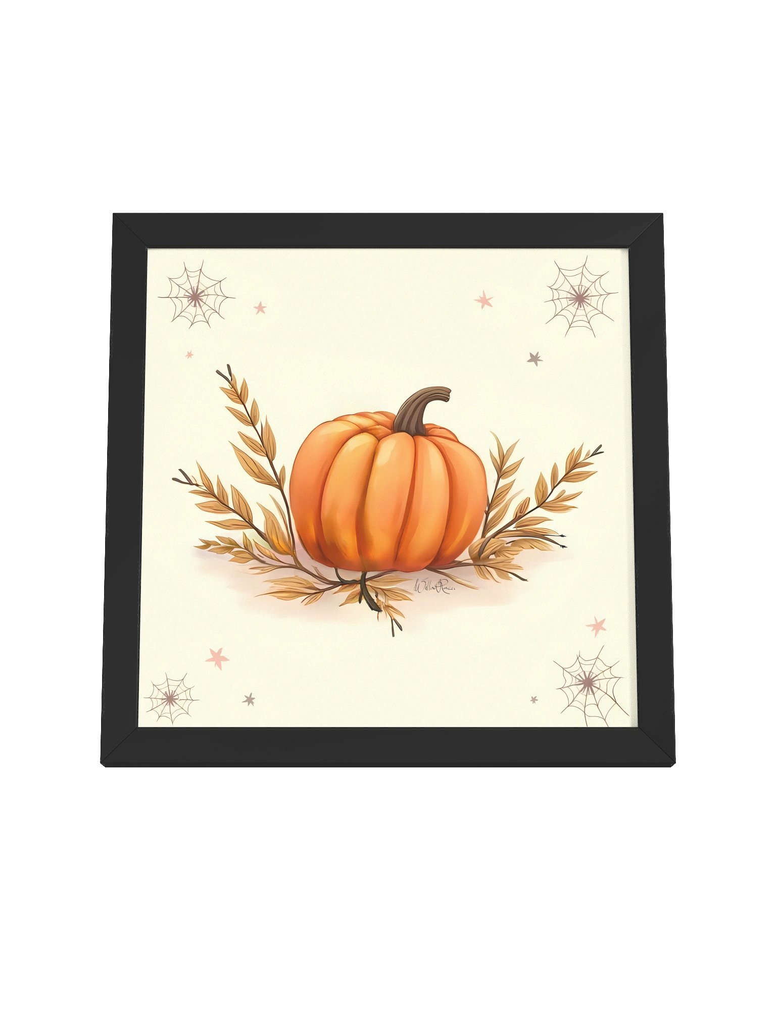 Whiskers Harvest: The Grand Pumpkin — Framed Watercolor Print product image (4)