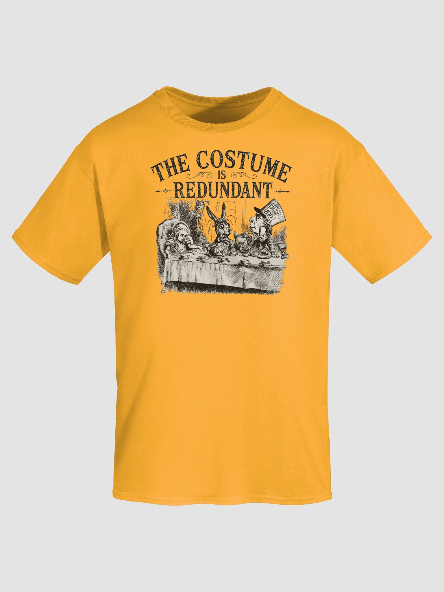 THE COSTUME IS REDUNDANT, Alice Tea Party, Halloween Unisex Cotton Heavyweight T-Shirt product image (5)