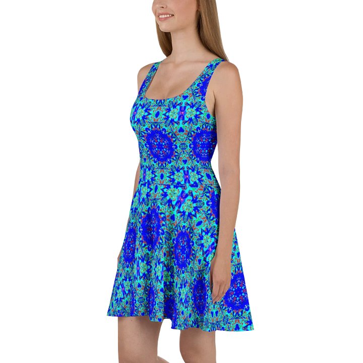 Aqua Floral Skater Dress product image (1)
