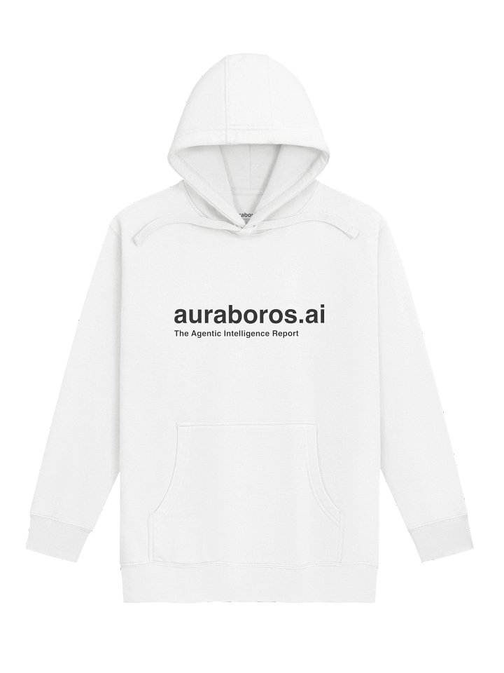 auraboros.ai White Text Hoodie product image (1)