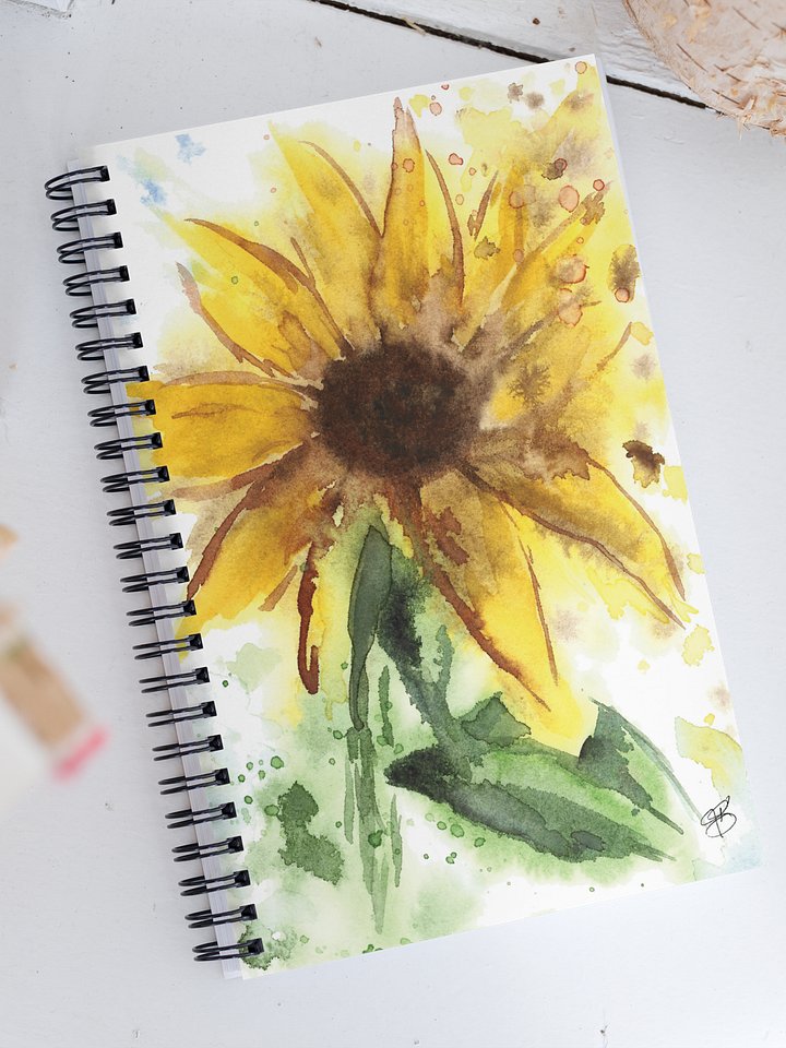 Watercolor Sunflower Print Notebook product image (1)