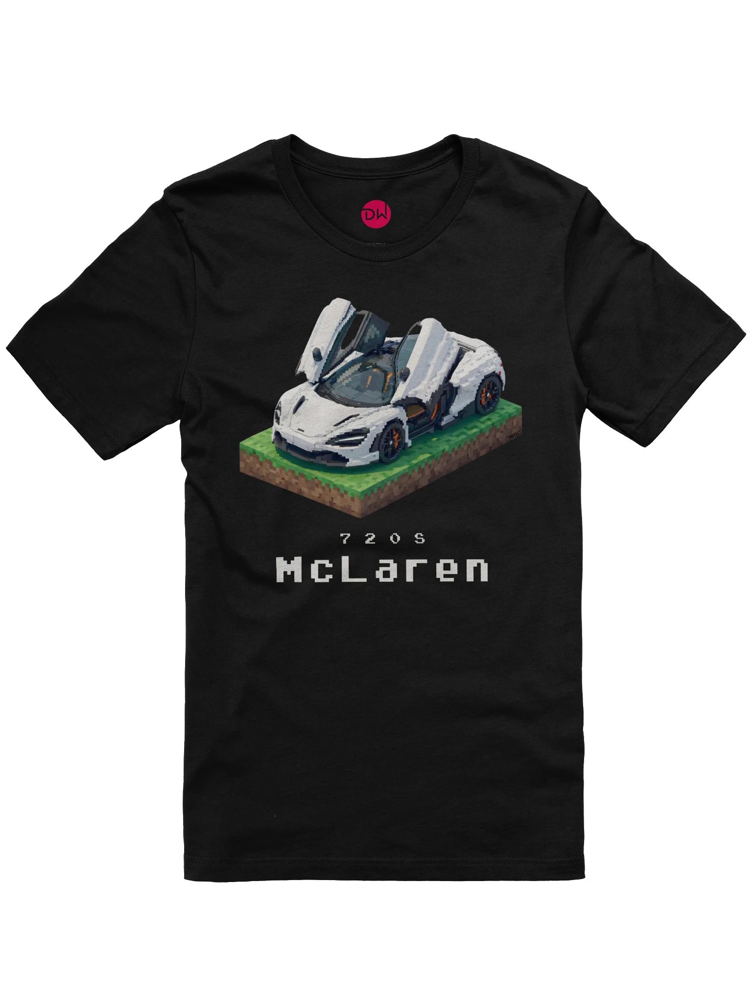 White McLaren 720S Shirt (Pixel, Retro, Minecraft) product image (2)