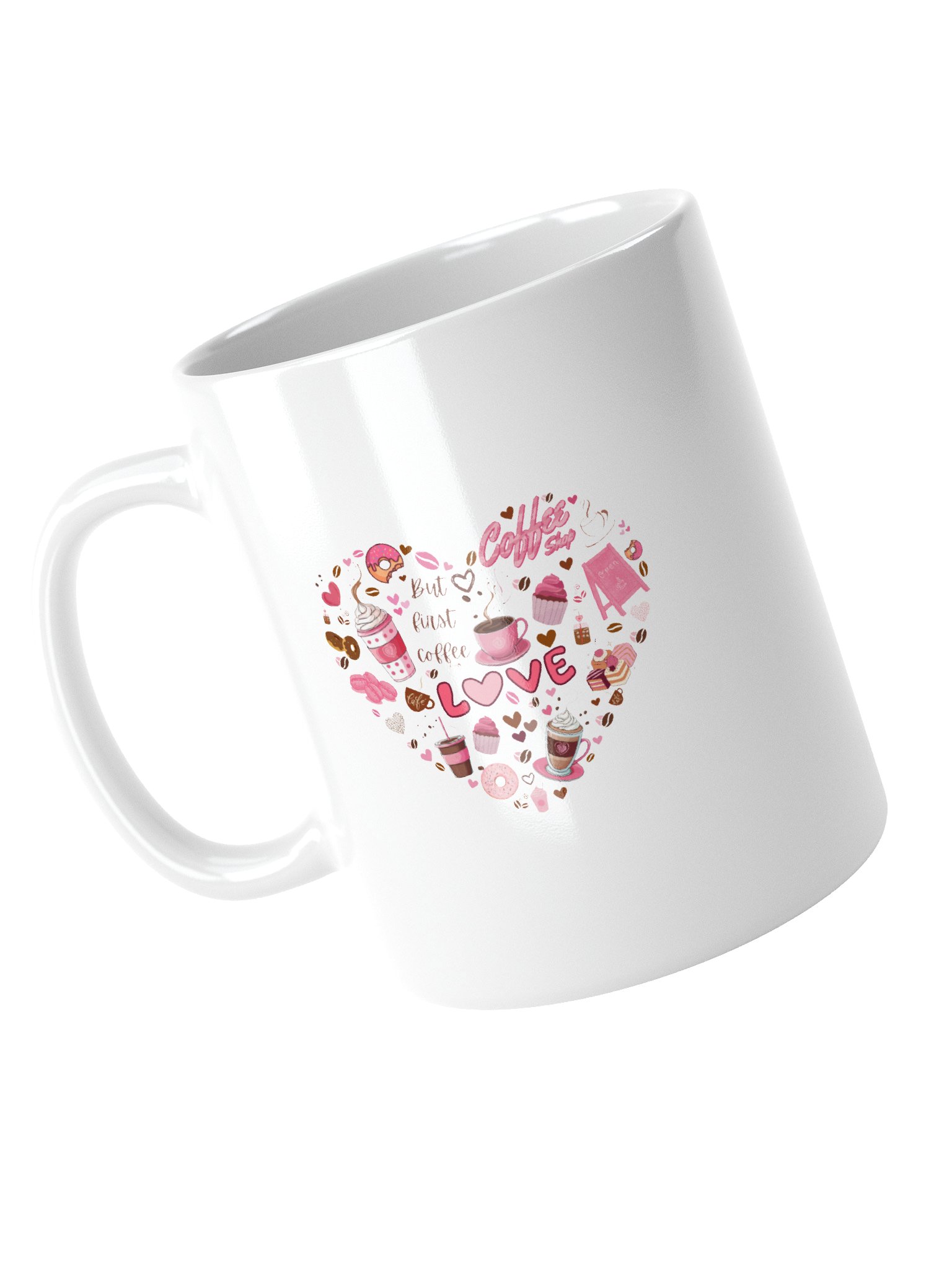 Love and Latte White Glossy Mug product image (4)