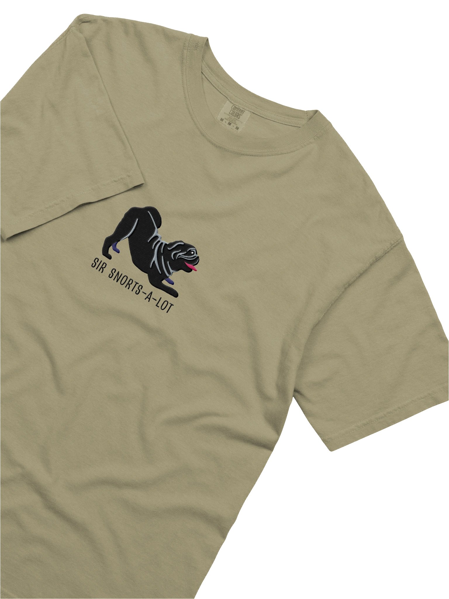 Sir Snorts-A-Lot T-Shirt(Embroidered) of a Pug(Black) product image (8)