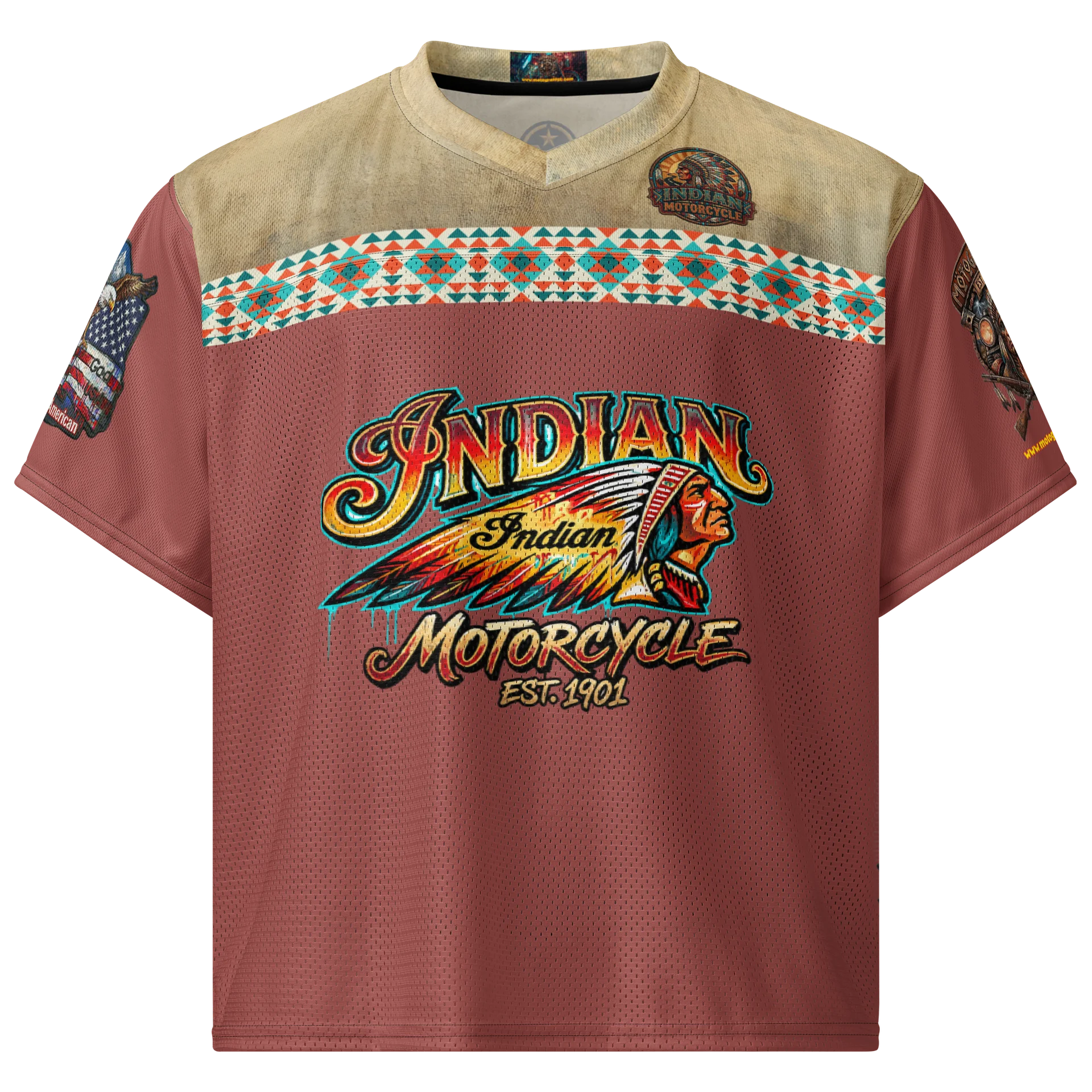 MötoMan Warrior Chief Bergundy Football Jersey product image (1)