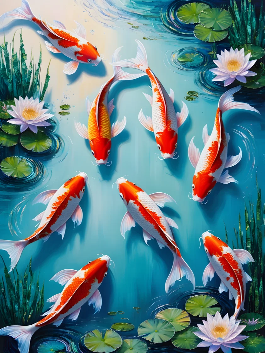 Harmony Koi Fish Digital Art product image (1)