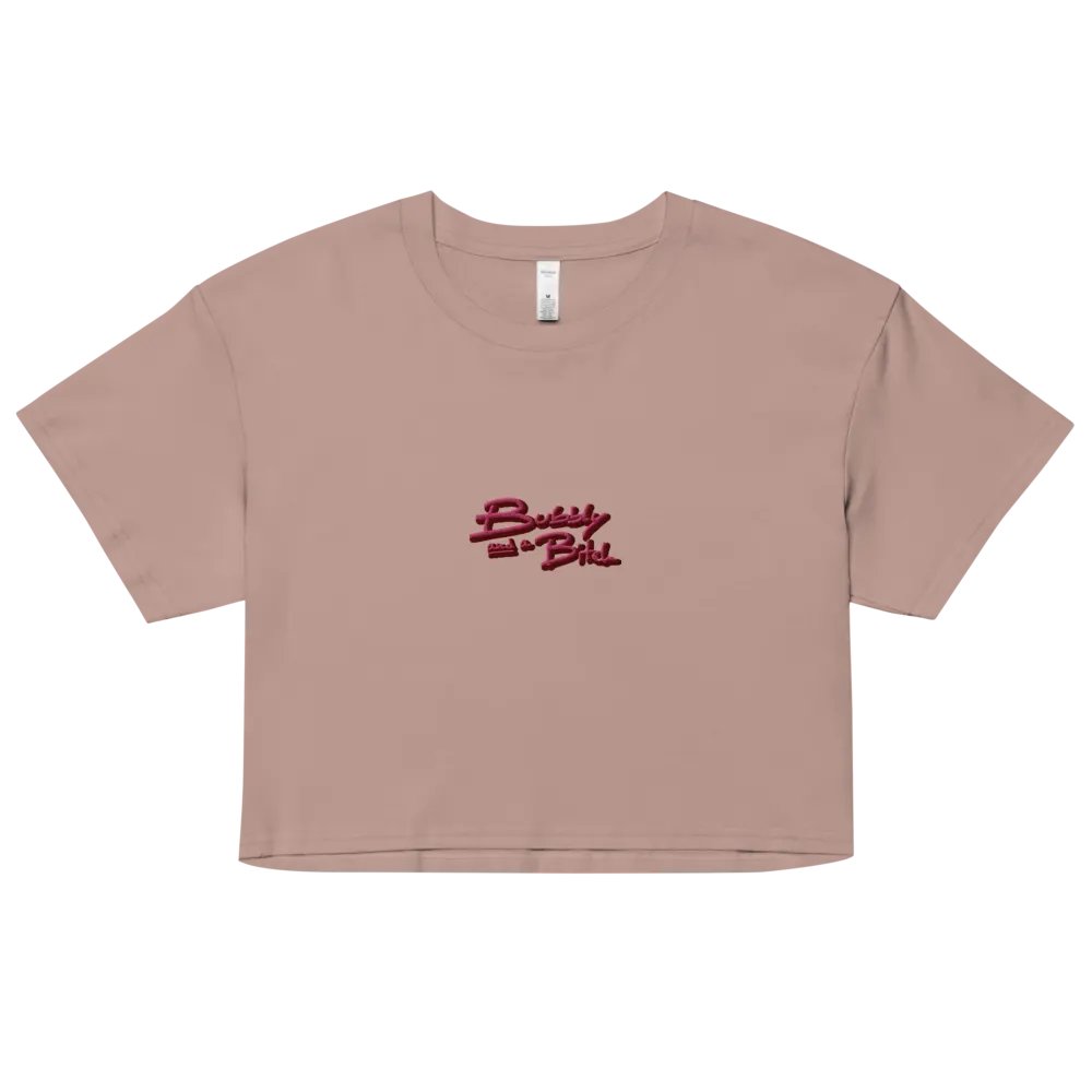 Bubbly and a B*tch (rose shadow design) embroidered cotton crop top product image (19)