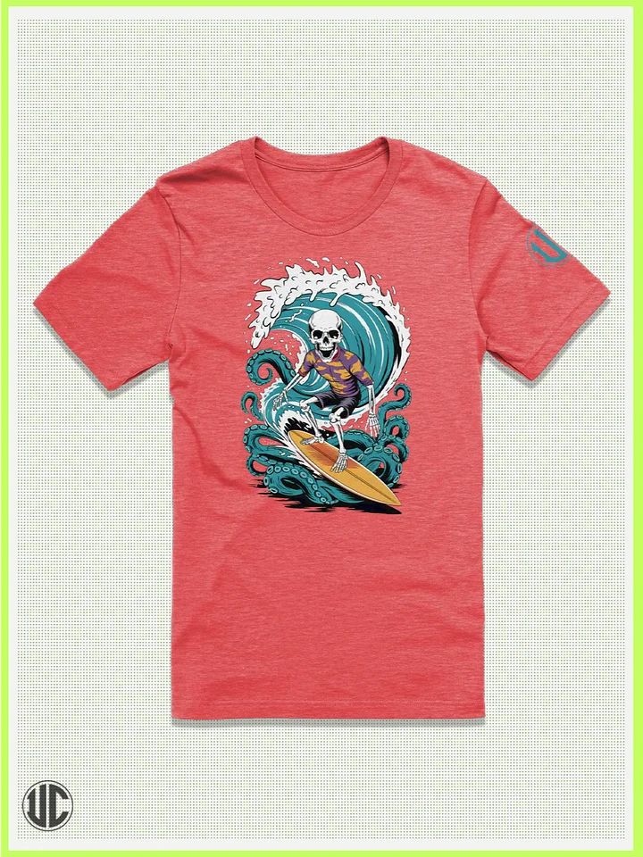 Dead Wave Rider – Skeleton Surf Tee for Streetwear and Beach Vibes product image (1)