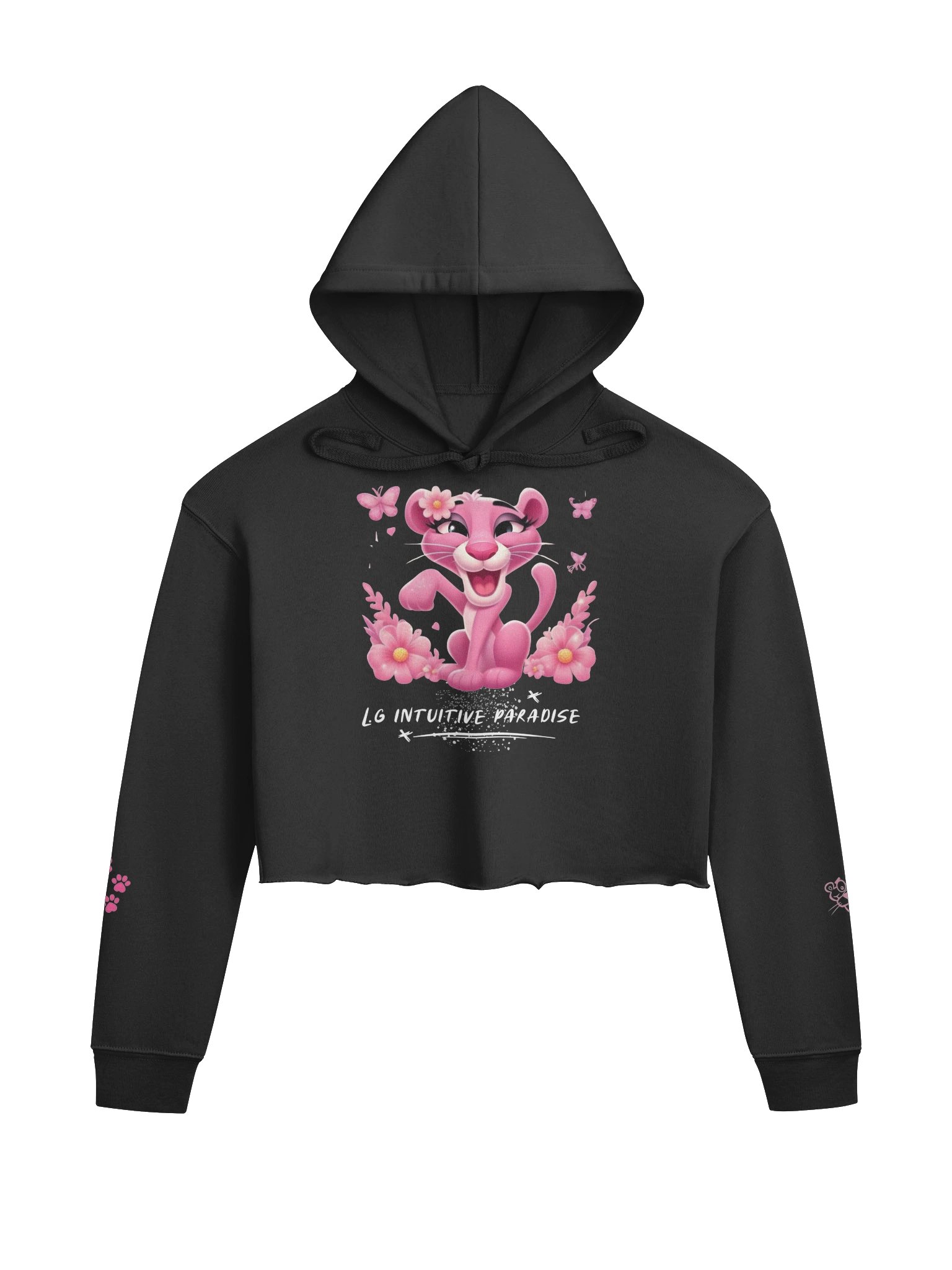 Whisker Pink Cartoon Crop Hoodie product image (1)