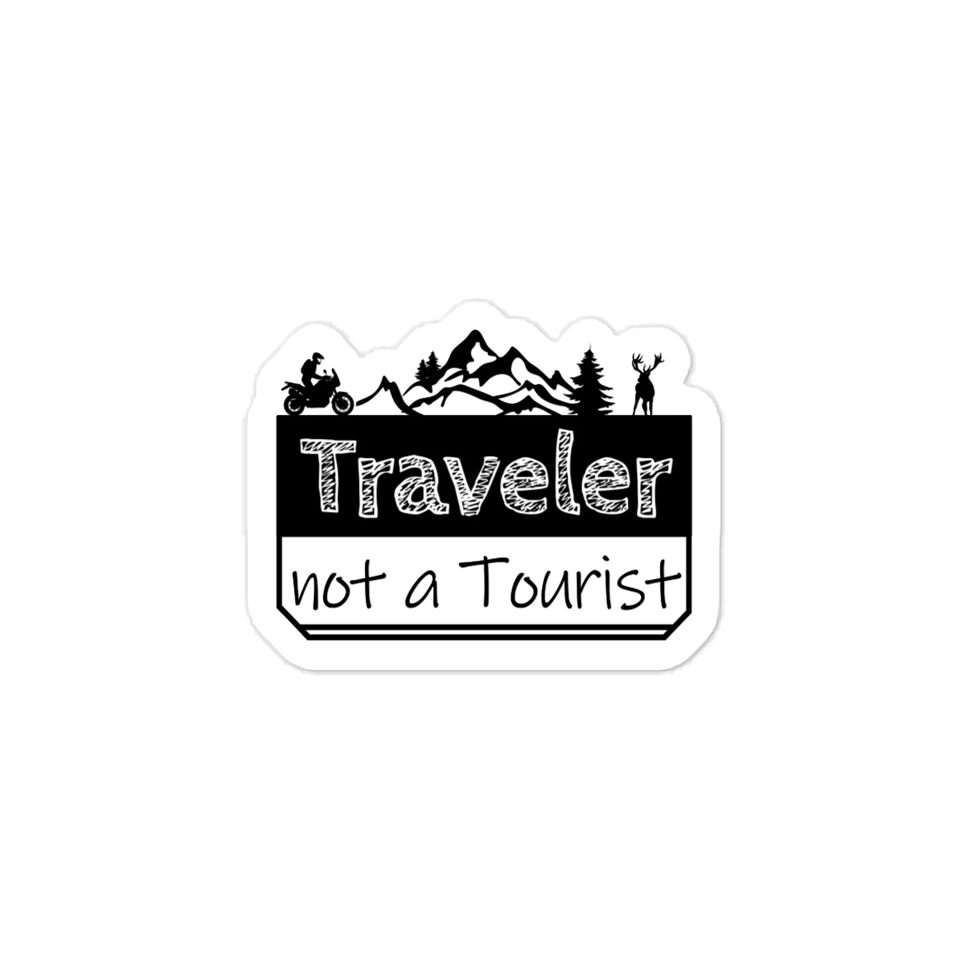 Traveler not a Tourist | Motorcycle Adventure Sticker product image (1)