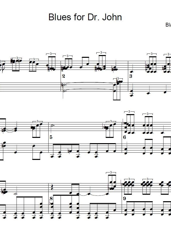 Blues for Dr. John - Piano sheet music product image (1)