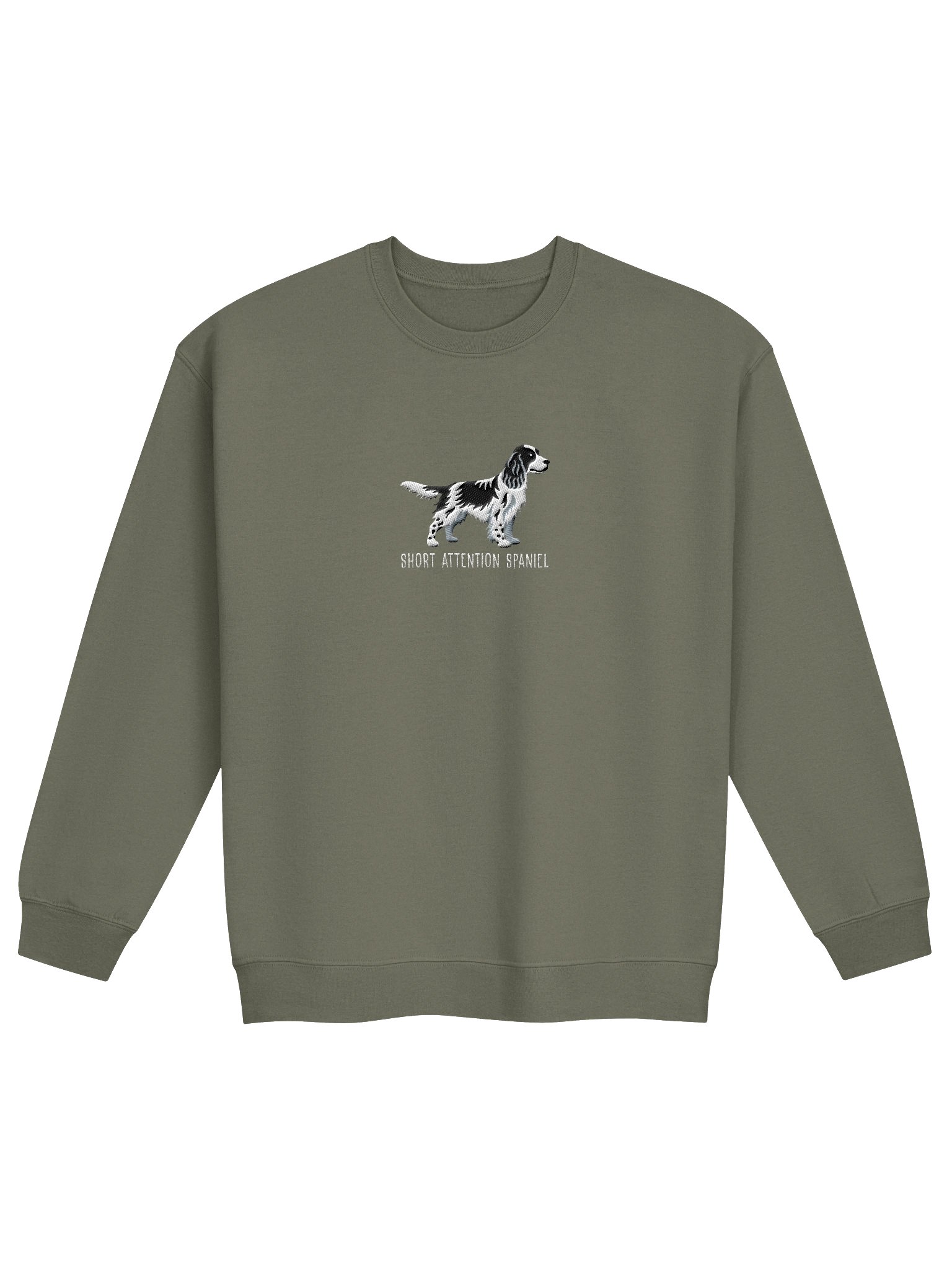 Short Attention Spaniel Sweatshirt (Embroidered) of an English Springer Spaniel(Black & White) product image (4)