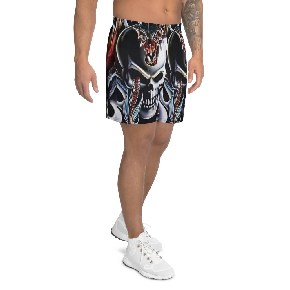 Dragon Skull Athletic Long Shorts product image (8)