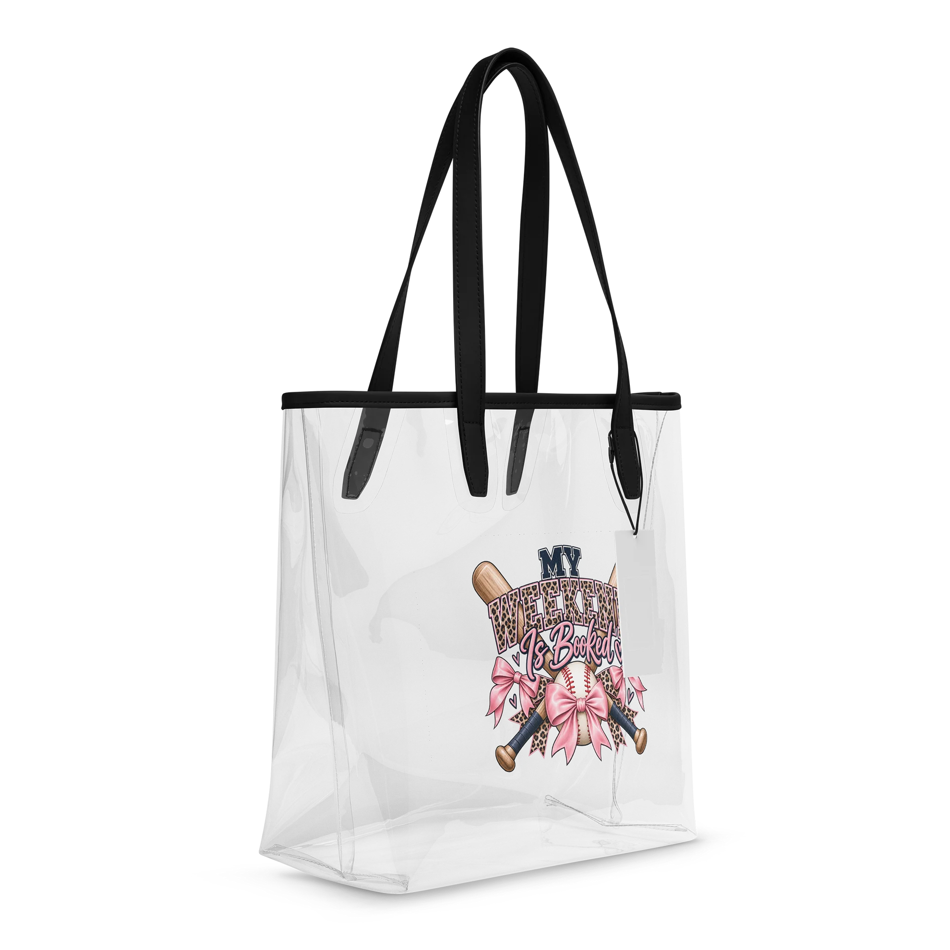 My Weekend Is Booked Clear Tote | Baseball Mom Game Day Bag product image (6)