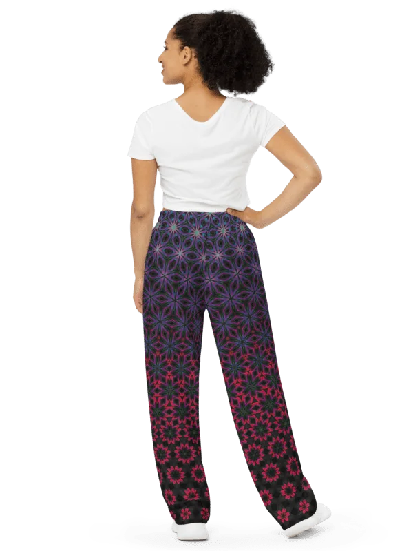 Cosmic Kaleidoscope Unisex Wide-Leg Lounge Pants product image (3)