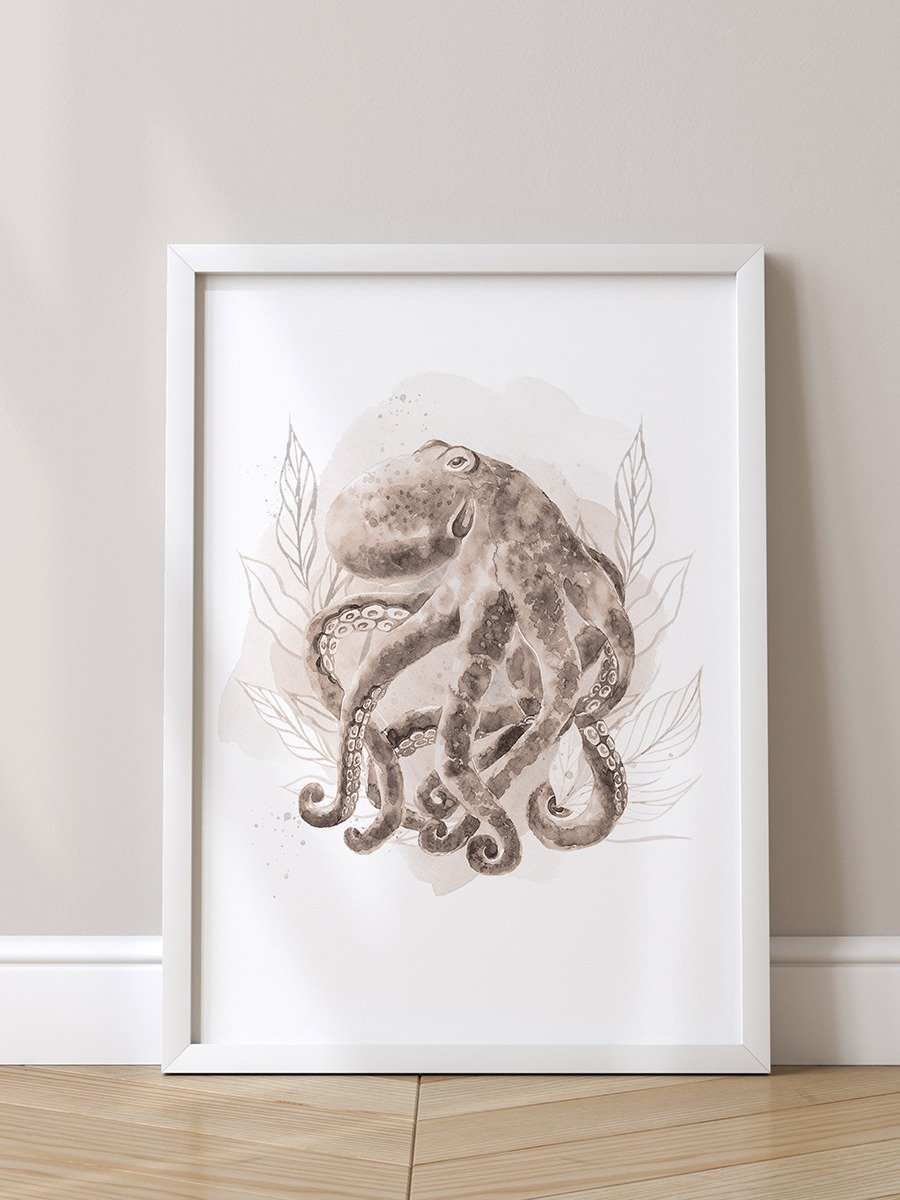 Inky Octopus Sepia Toned Print product image (1)