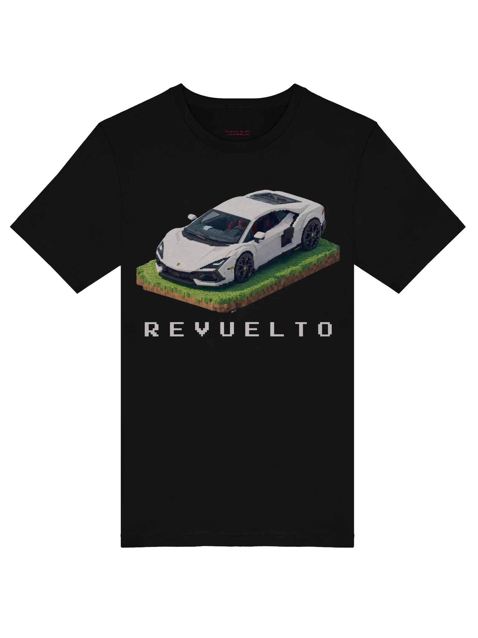 White Lamborghini Revuelto Voxel Art Shirt (Pixel, Retro, Minecraft) product image (5)