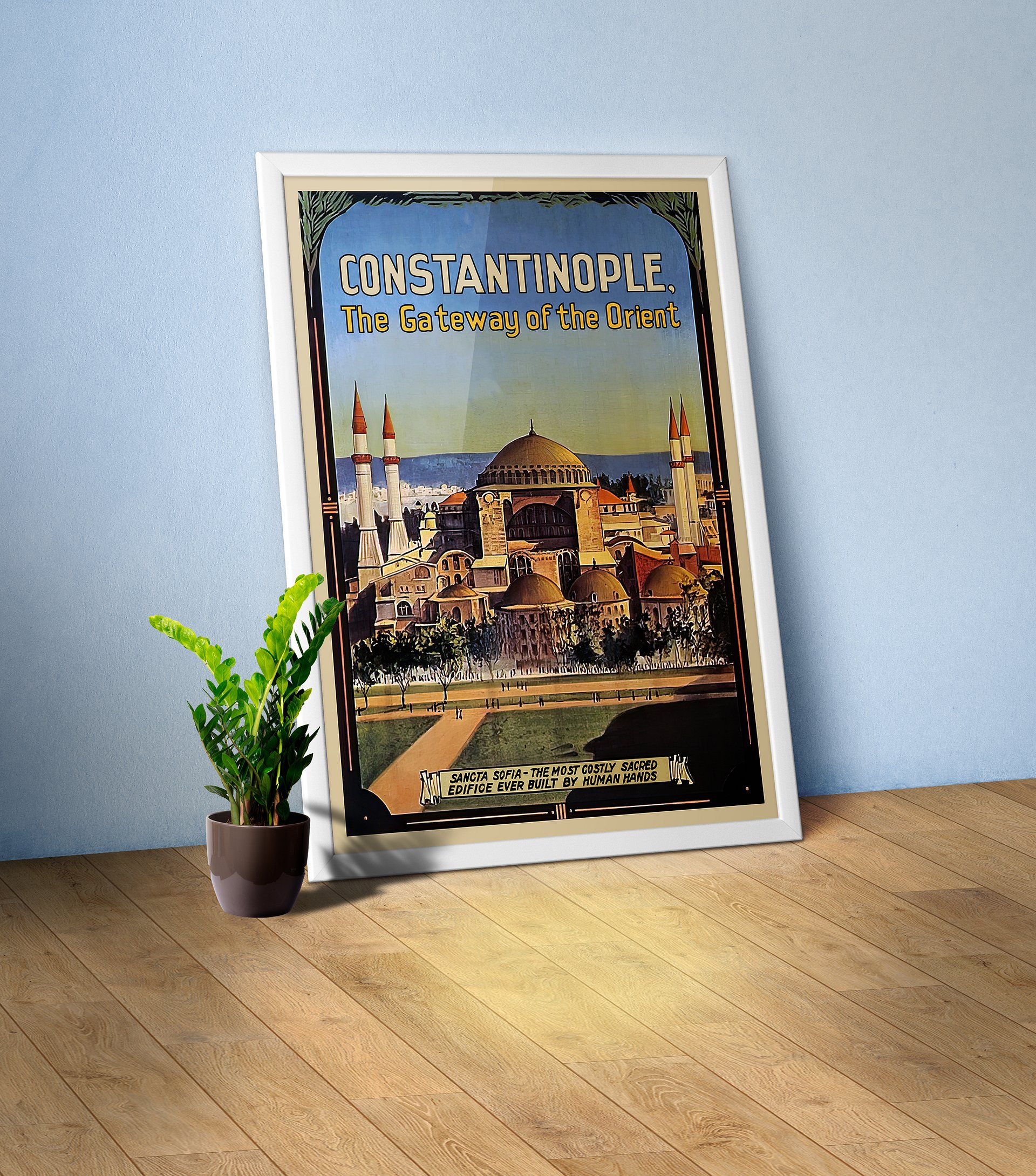 Constantinople, Istanbul, Turkey, 1910s — retro vintage travel poster, retro travel art, retro travel wall art product image (1)