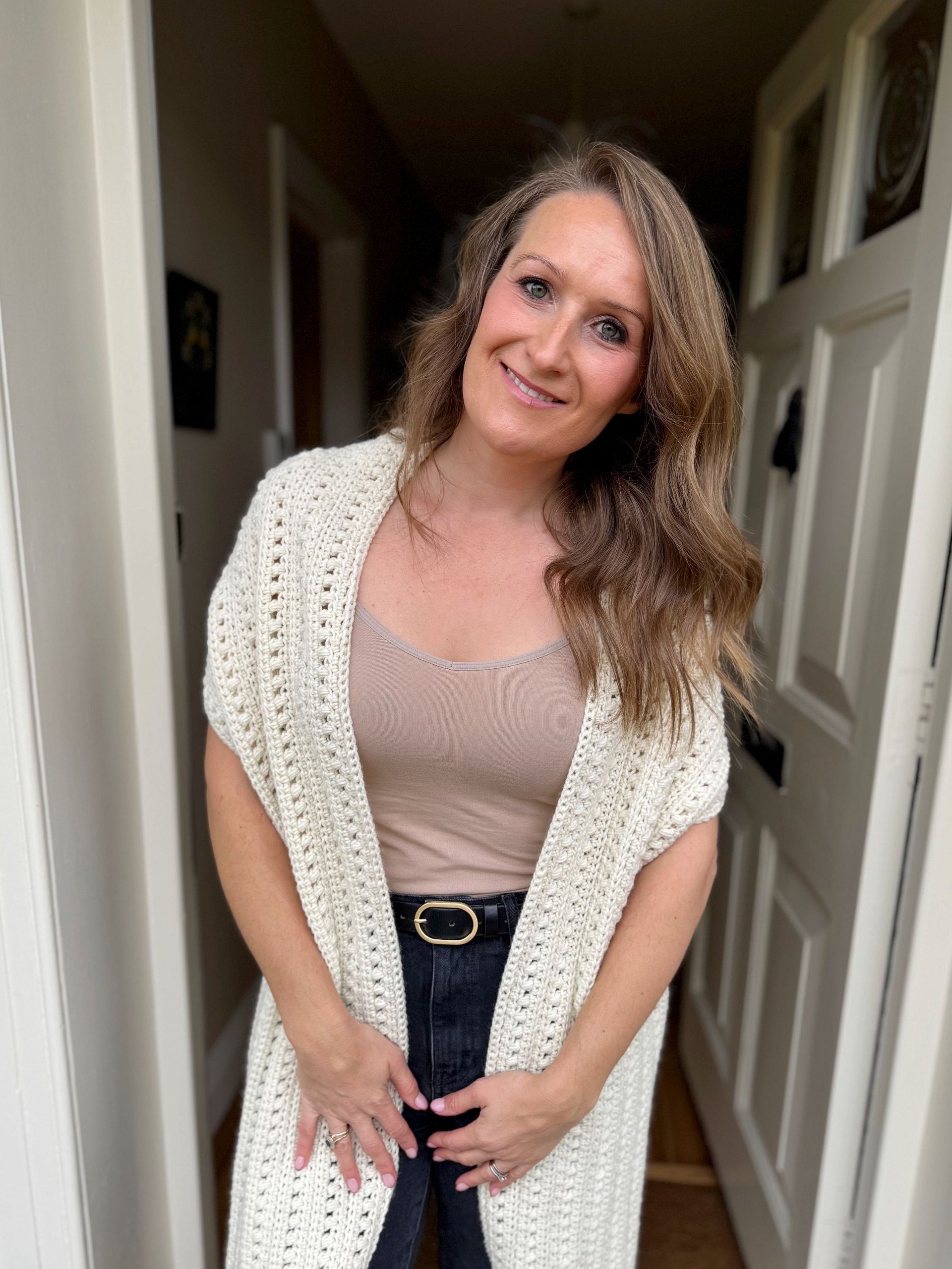 Crochet Sweater Scarf With Sleeves product image (5)