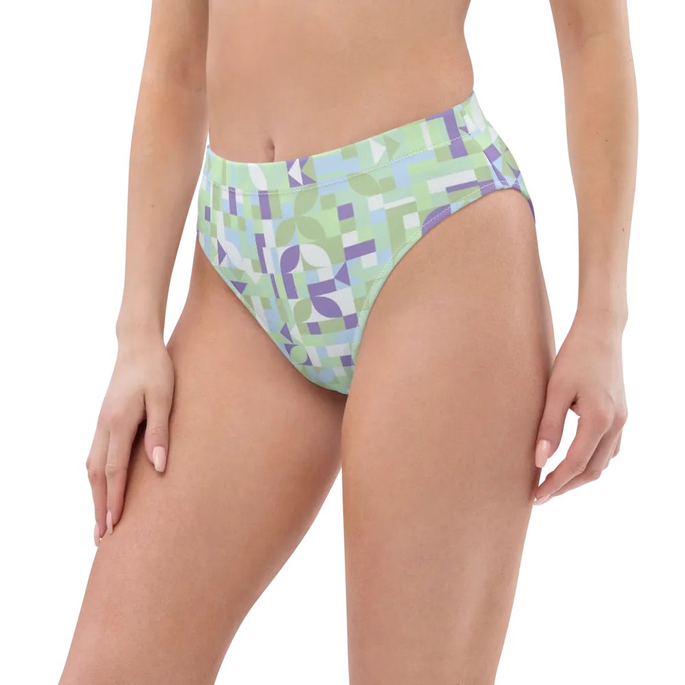 Colorful vector Pattern Design High Waisted Bikini Bottom - v14 product image (7)