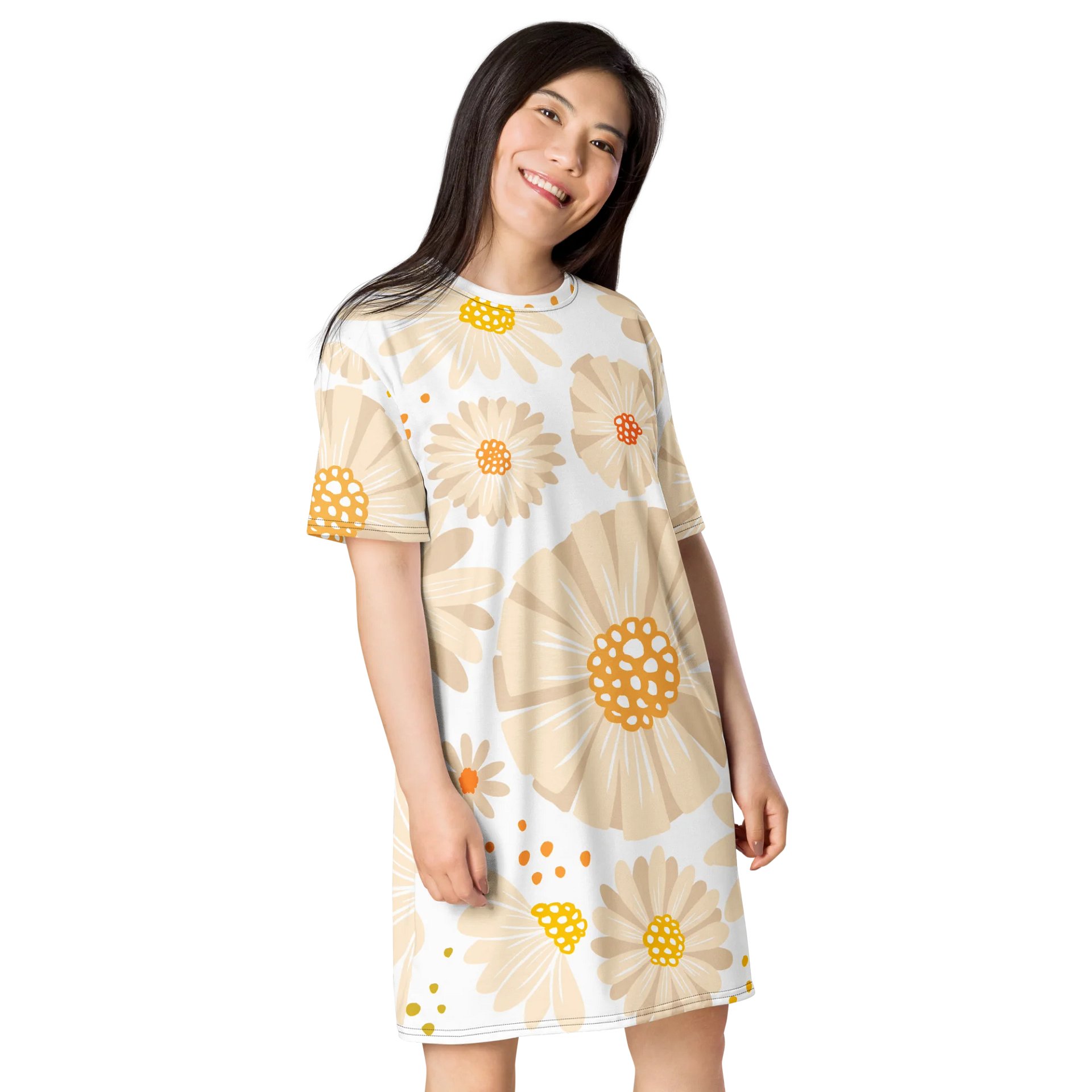 Vibrant Daisy Floral T-Shirt Dress - Oversized Fit product image (4)