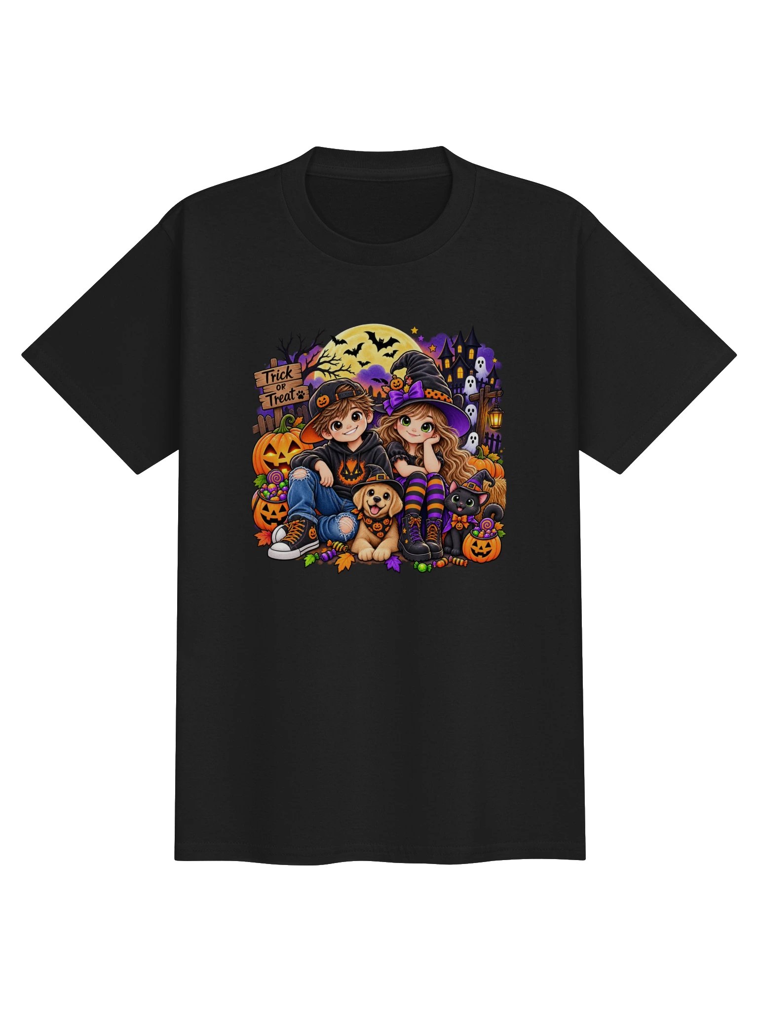 Halloween Friends & Pets Kids Tee product image (1)
