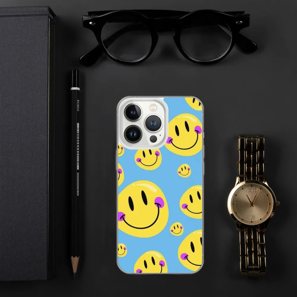 Smiley Faces Blue iPhone Case product image (3)