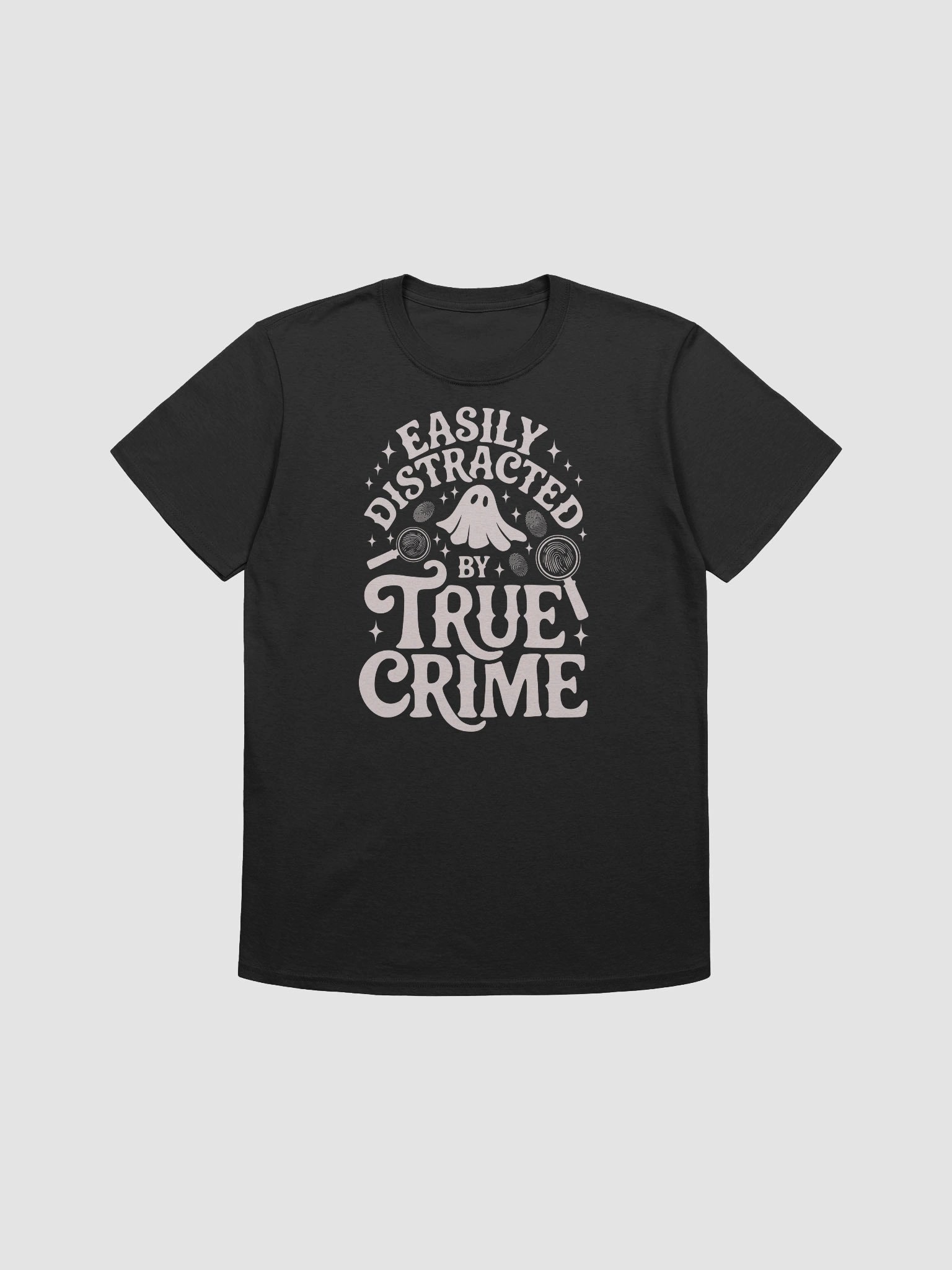 Easily Distracted by True Crime Spooky Halloween Ghost T-Shirt product image (2)