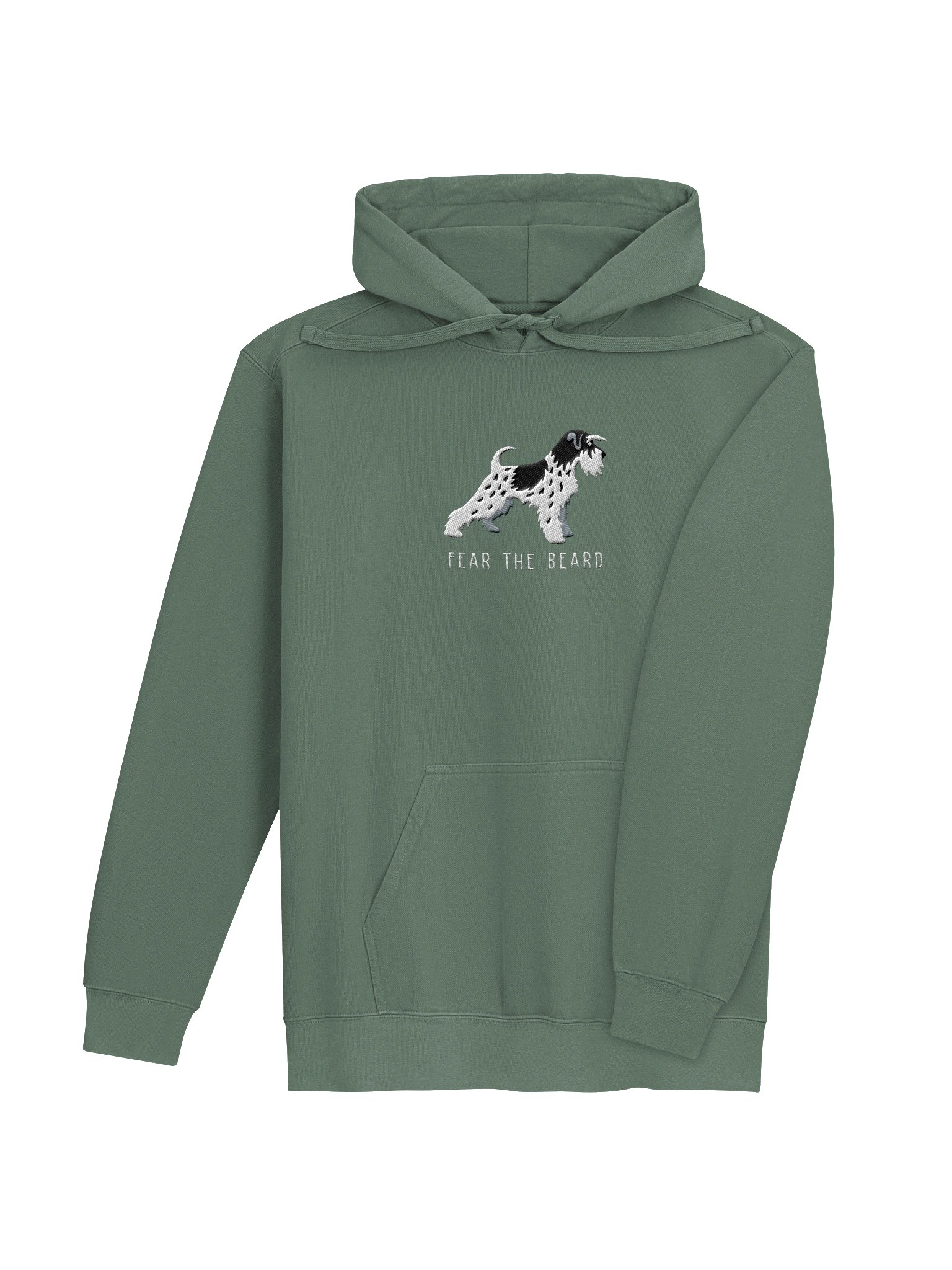 Fear the Beard Premium Hoodie (Embroidered) of a Miniature Schnauzer(Parti Black & White) product image (12)