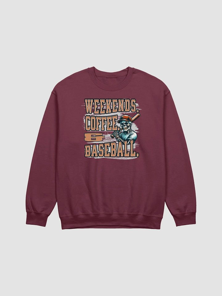 Weekends Coffee And Baseball Skeleton Crewneck product image (9)