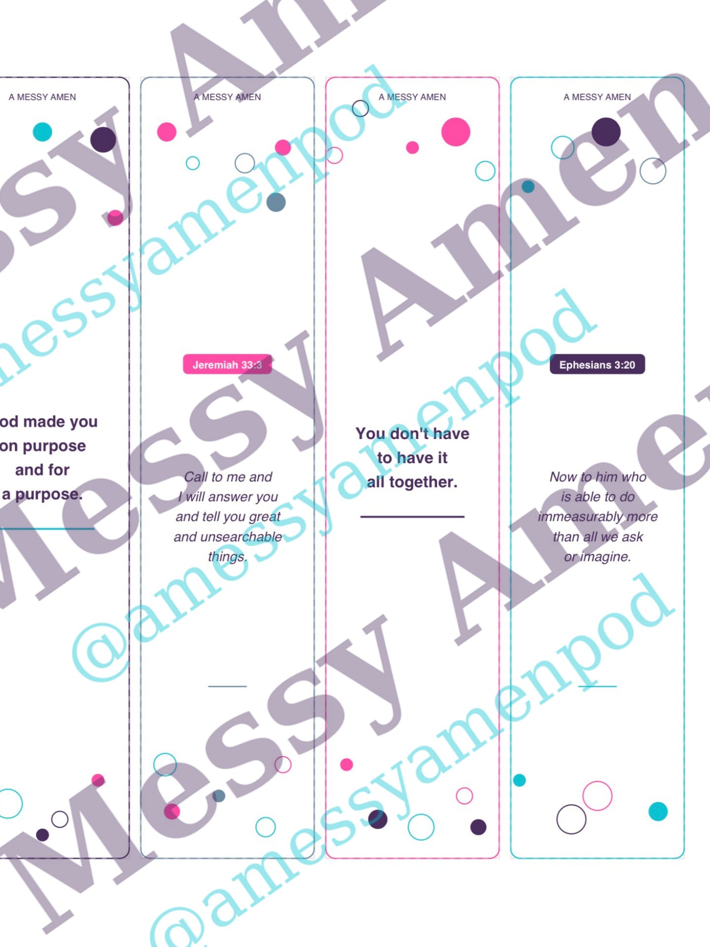 The White Set — A Messy Amen Printable Bookmarks product image (2)