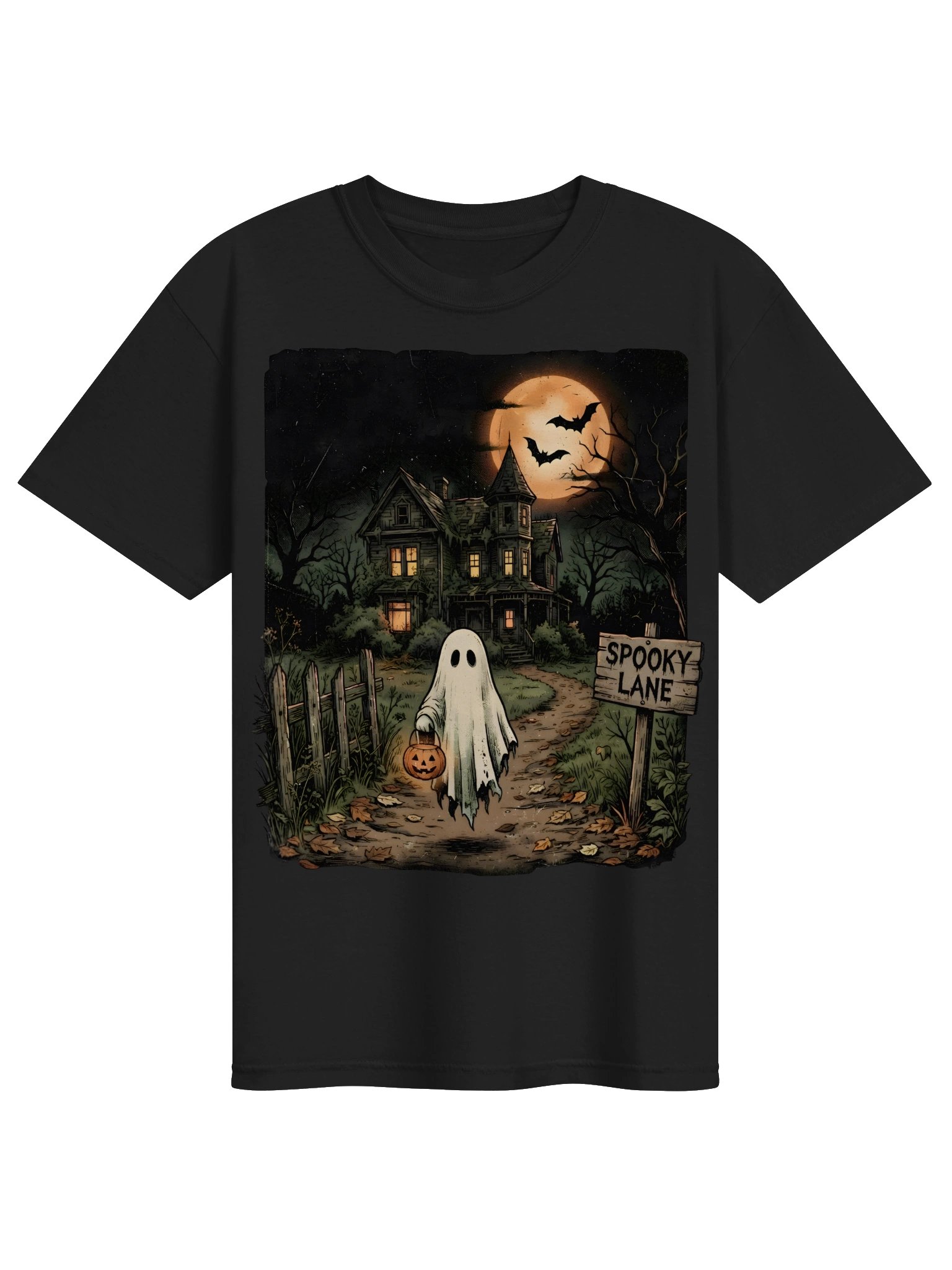 Spooky Lane – Haunted House Halloween T-Shirt product image (1)