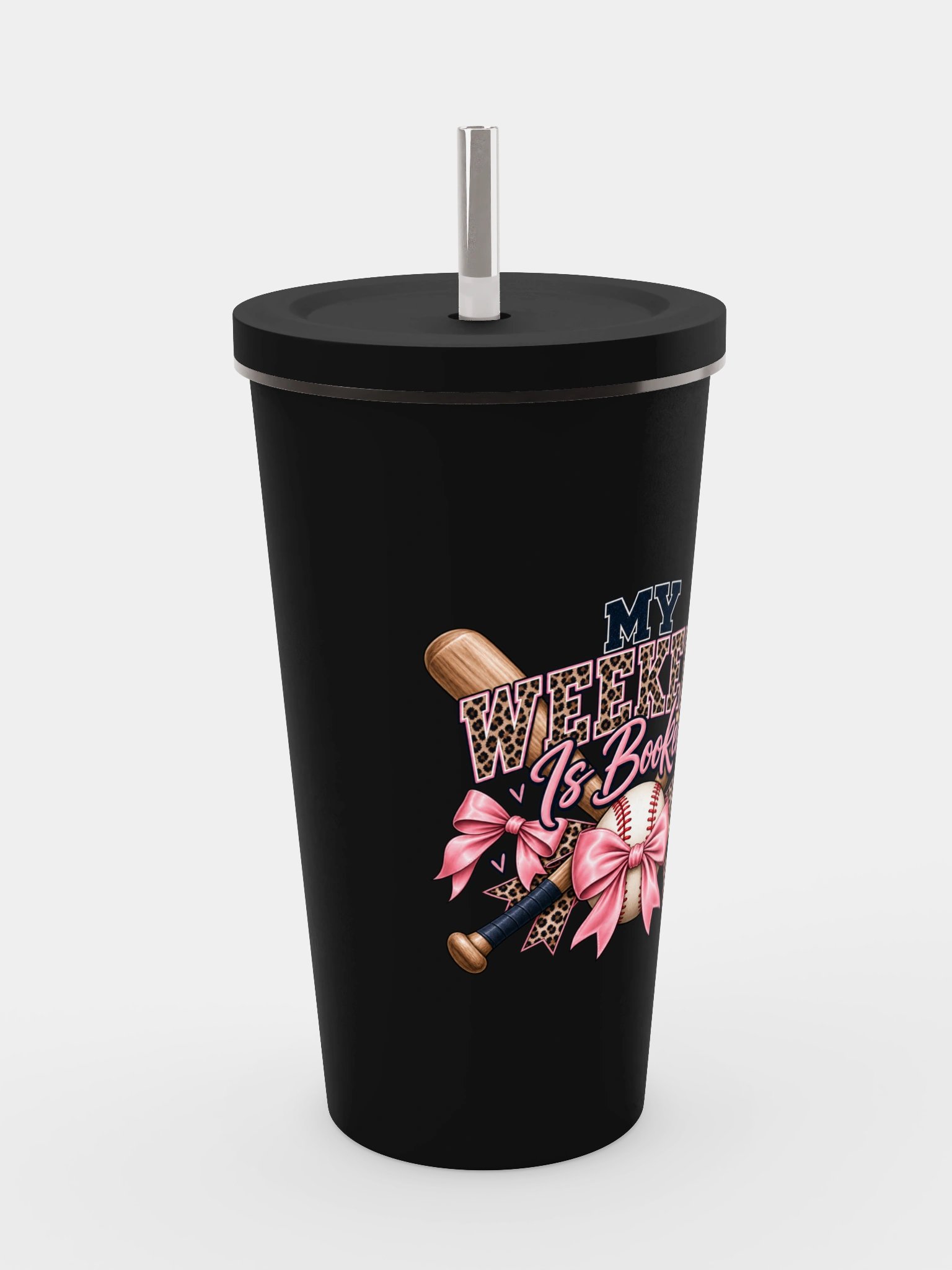 My Weekend Is Booked Tumbler | Baseball Mom Cup with Straw product image (4)