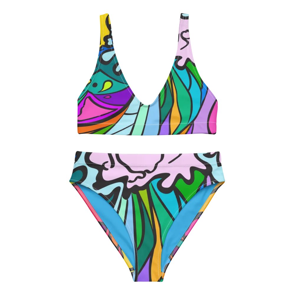 Sunset Swirls Recycled Bikini Set - Wave at Sunset product image (1)